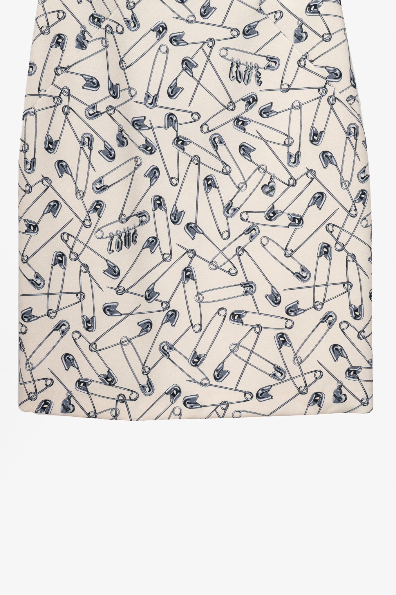 Love Moschino Love Moschino Cream Safety-Pin-Print Sheath Dress Size XL / US 12-14 / IT 48-50 - 7 Thumbnail