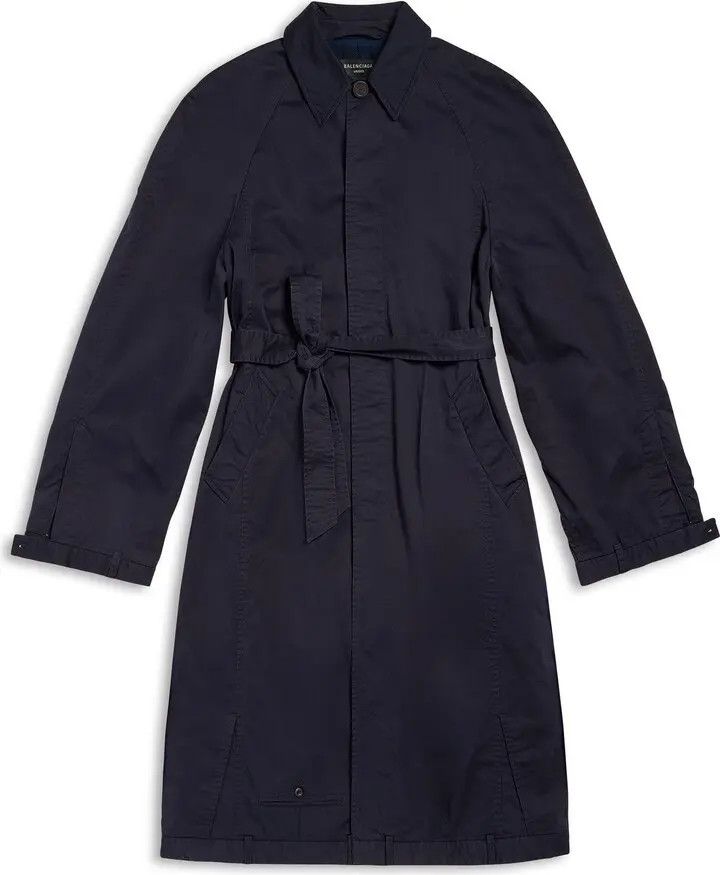 Balenciaga o1mt1gz1224 Deconstructed Carcoat in Navy Blue Size US XS / EU 42 / 0 - 1 Thumbnail