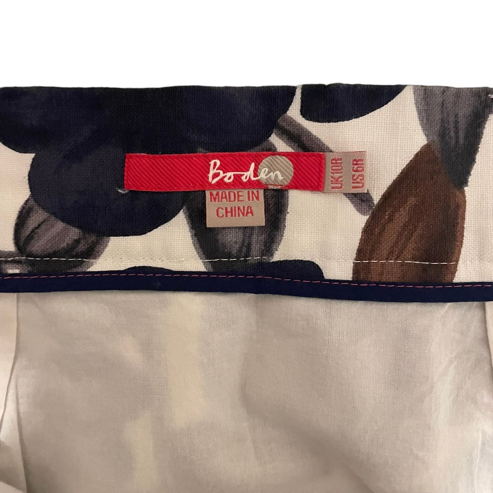 Boden Boden Linen Pleated Tulip Skirt Floral Side Zip Size US 6R Size 28" / US 6 / IT 42 - 5 Thumbnail