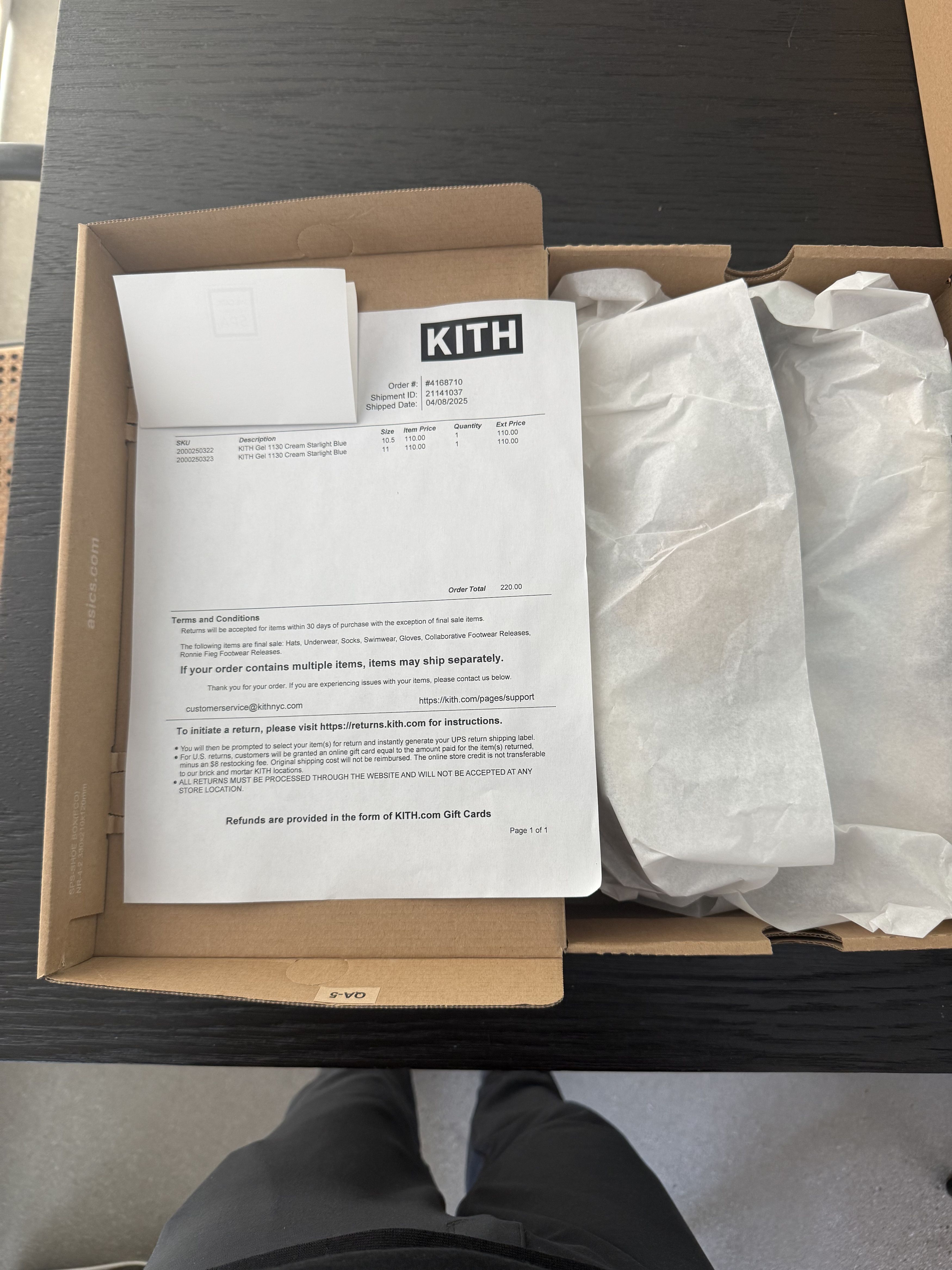 Asics × Kith Kith for ASICS GEL-1130 Cream / Starlight Blue Size US 10.5 / EU 43-44 - 3 Thumbnail