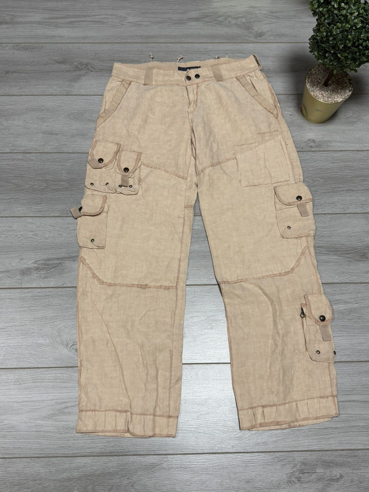 Polo Ralph Lauren POLO linen silk cargo miltipocket military style pants Size US 34 / EU 50 - 1 Thumbnail