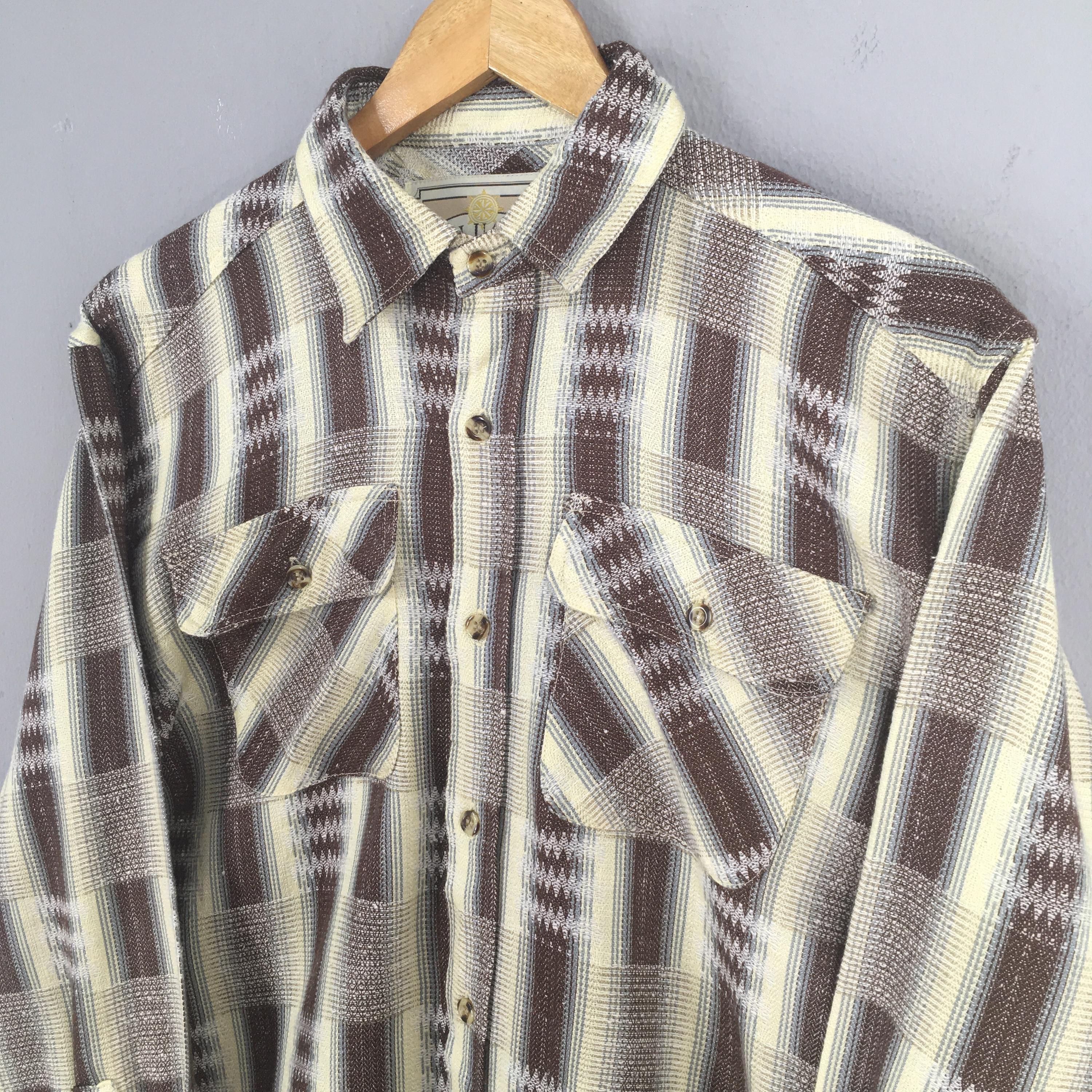 Flannel × Vintage Vintage 90's Tartan Aztec Pattern Flannel Shirt Medium Size US M / EU 48-50 / 2 - 3 Thumbnail