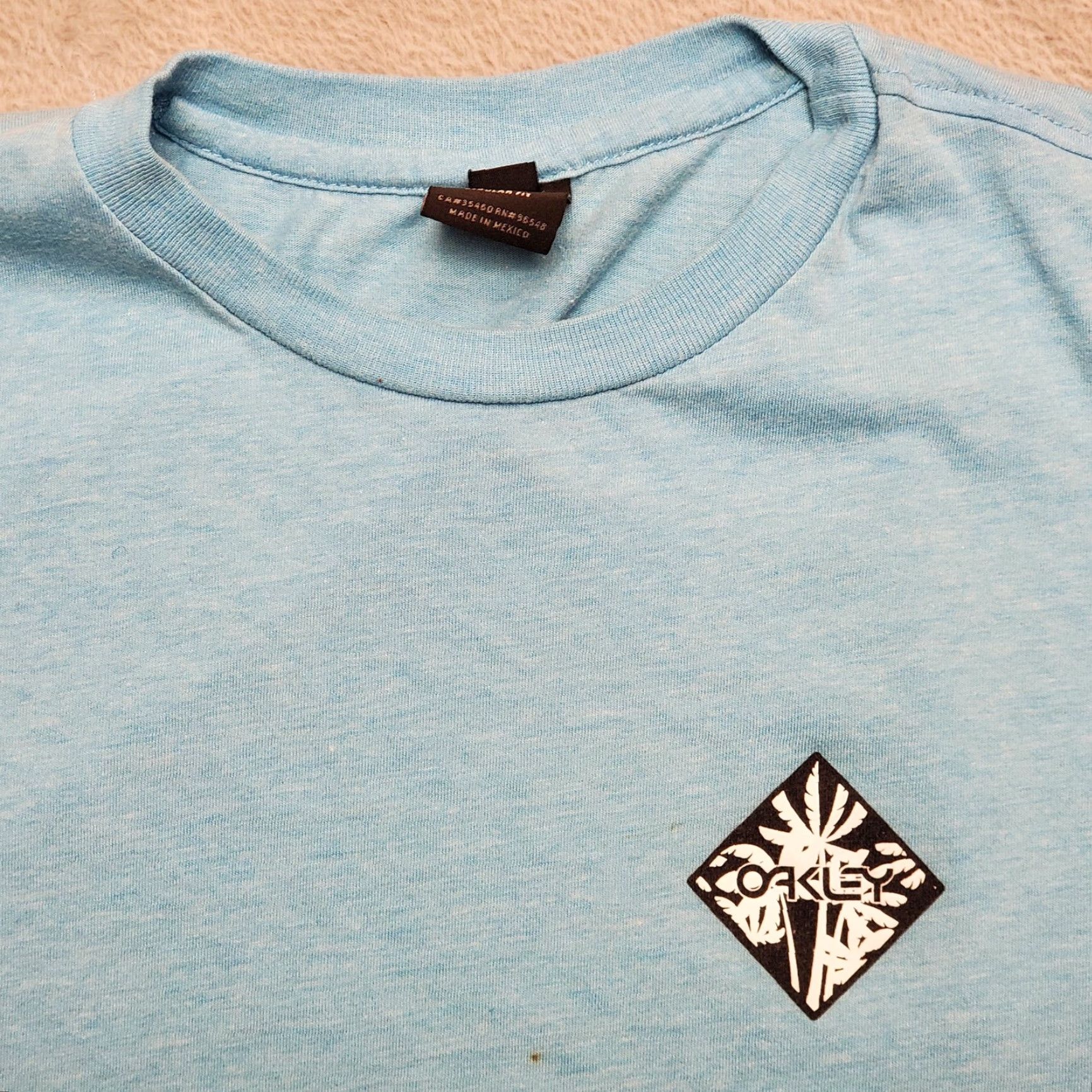 Oakley VINTAGE Oakley Shirt Mens S Blue Short Sleeve Crewneck Palm Trees Spellout Size US S / EU 44-46 / 1 - 3 Thumbnail