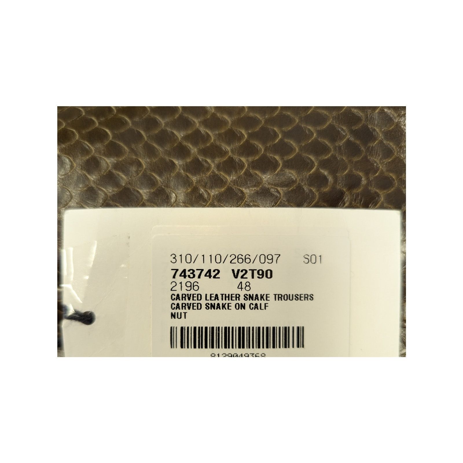 Bottega Veneta o1rshd1 Carved Leather Snake Trousers Pants in Nut Size US 32 / EU 48 - 22 Thumbnail