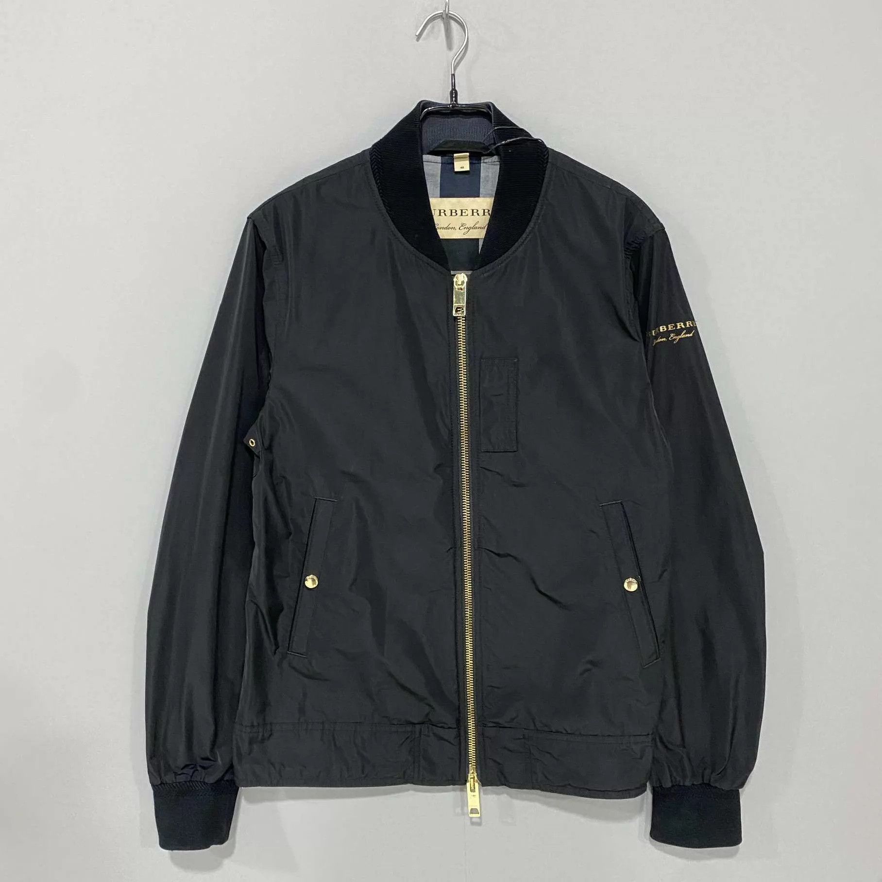 Burberry Burberry Black Logo Flight Jacket 95 New 48 Small Hole Size US M / EU 48-50 / 2 - 1 Thumbnail