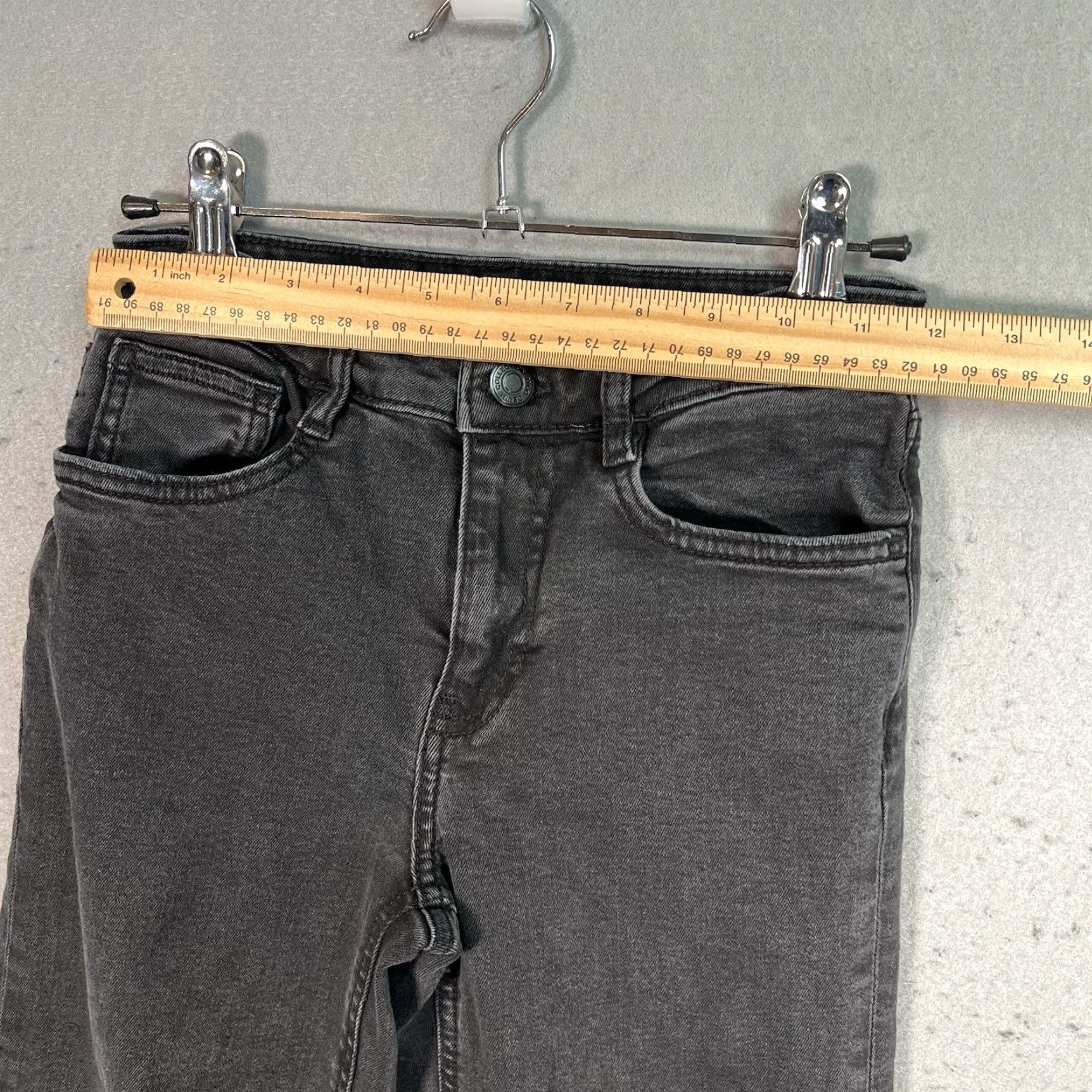 Mango VINTAGE Mango Women’s Jeans XS Black Dark Wash Straight Leg Ankle Slit Cotton Denim Size 26" / US 2 / IT 38 - 3 Thumbnail