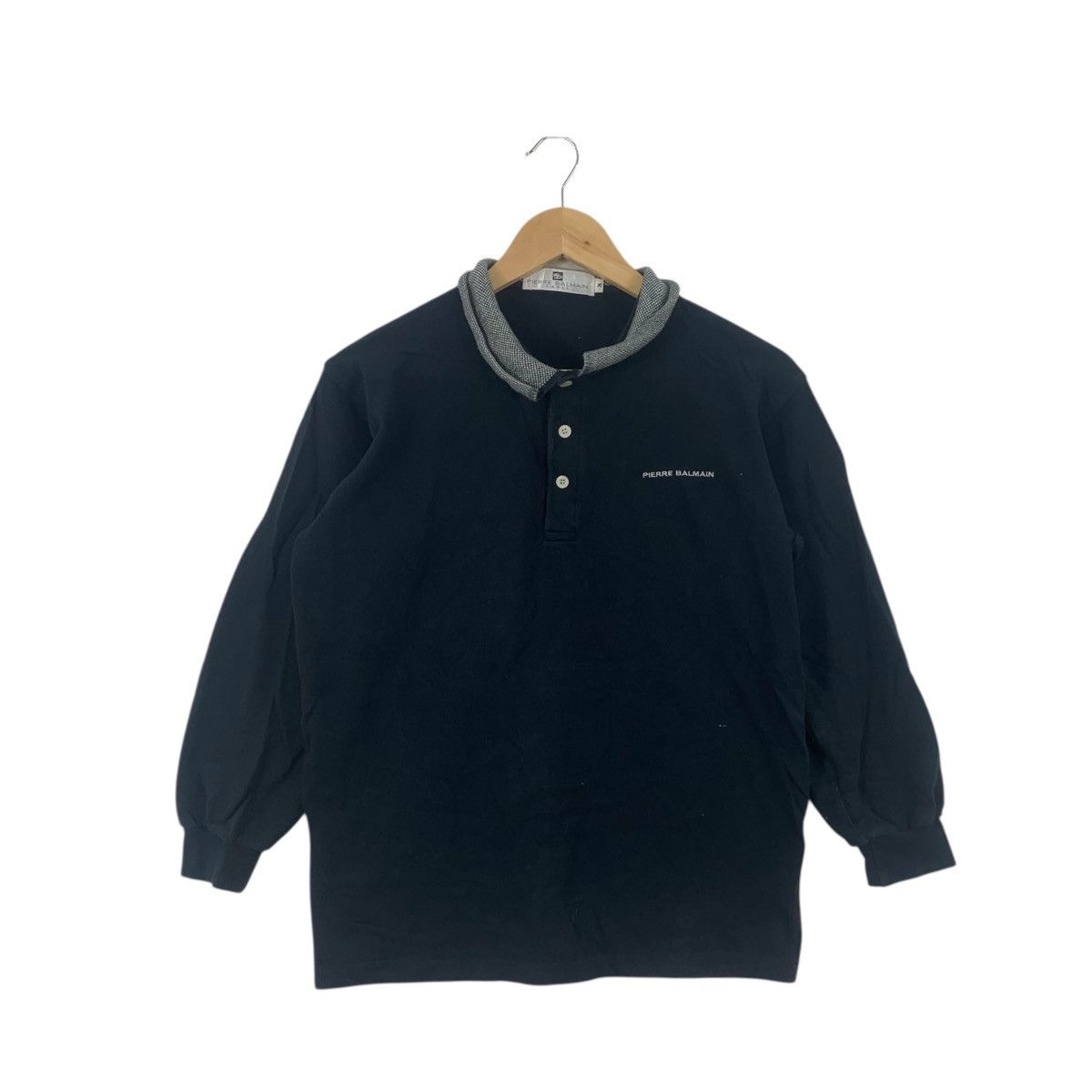 Pierre Balmain Vintage PIERRE BALMAIN PARIS Herringbone Collar Polo Tee Size US M / EU 48-50 / 2 - 1 Thumbnail