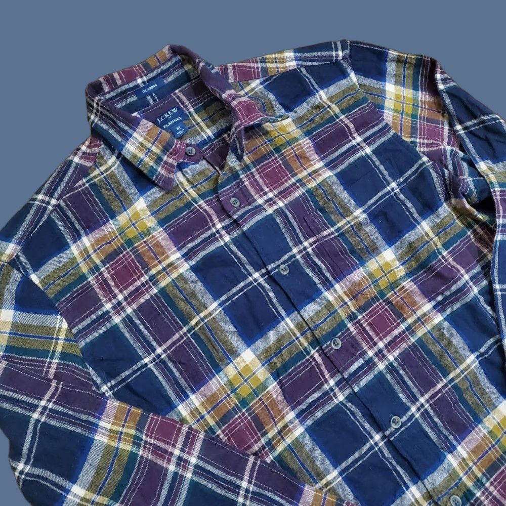 J.Crew J.Crew Flannel Shirt Mens M Navy Burgundy Plaid Button-Down Classic Fit Shirt Size US M / EU 48-50 / 2 - 1 Thumbnail
