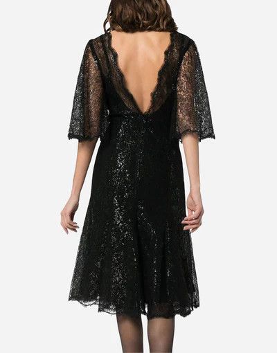 Dolce & Gabbana o1y0825 Midi Dress in Black Size XS / US 0-2 / IT 36-38 - 4 Thumbnail