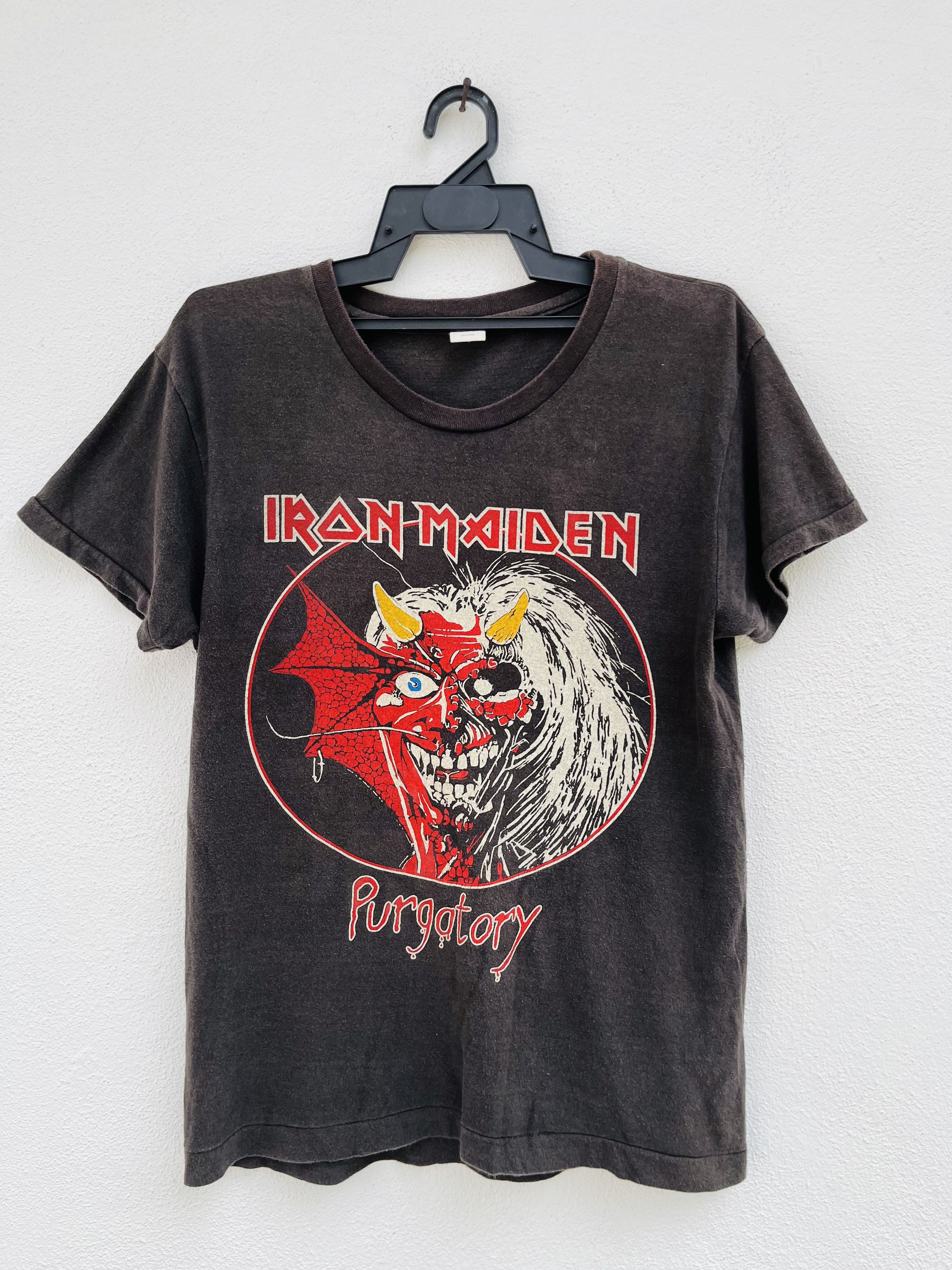 Band Tees × Iron Maiden × Vintage Vintage 80s Iron Maiden Purgatory Alive In America Size US M / EU 48-50 / 2 - 1 Thumbnail