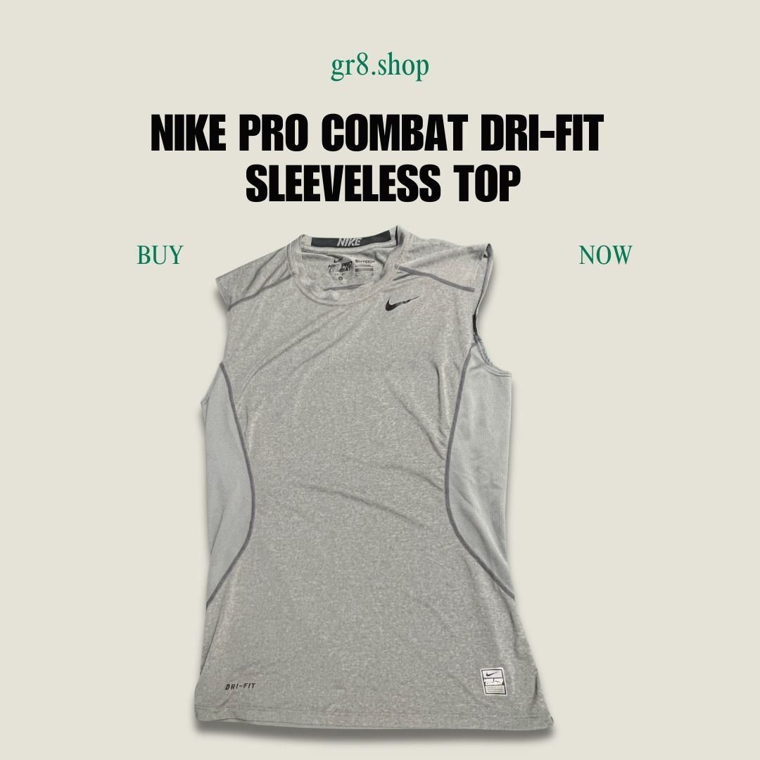 Nike Nike Pro Combat Dri-Fit Sleeveless Top Fitted Gray Small Lig Size US S / EU 44-46 / 1 - 1 Thumbnail