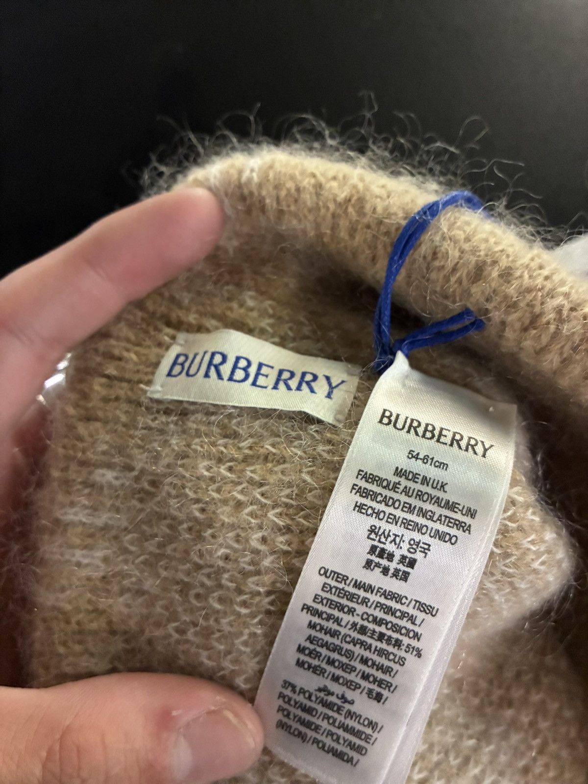 Burberry Burberry Mohair Check Beanie Size ONE SIZE - 2 Thumbnail