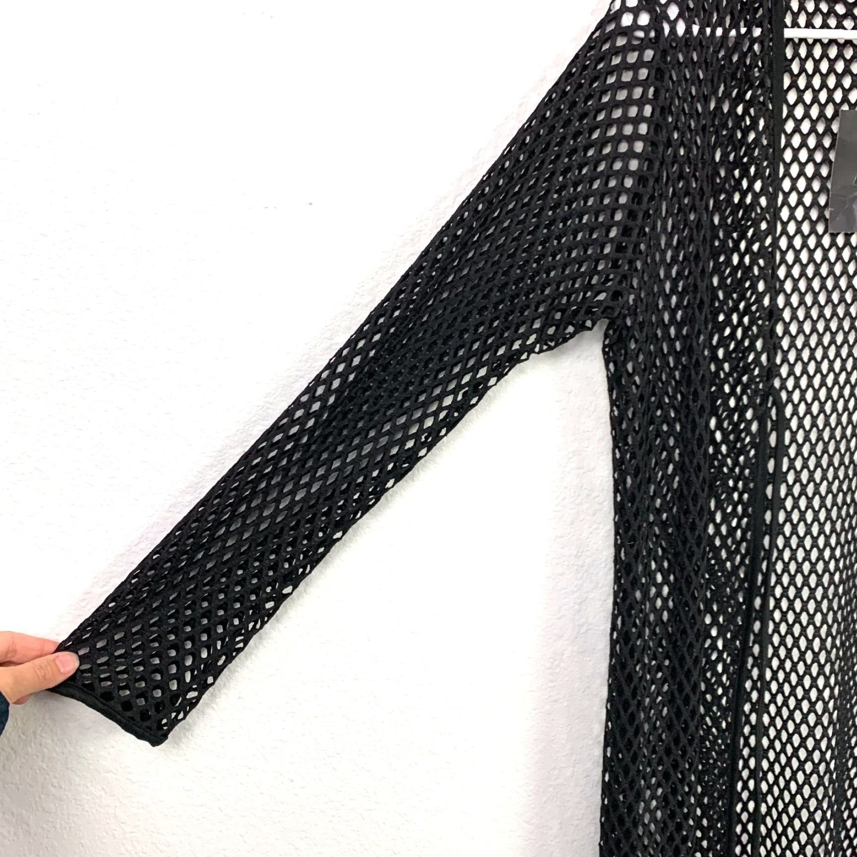House of CB VINTAGE House Of Eleven Black Fishnet Duster Cardigan Open-Knit Long Sleeve Size S NWT Size S / US 4 / IT 40 - 2 Thumbnail