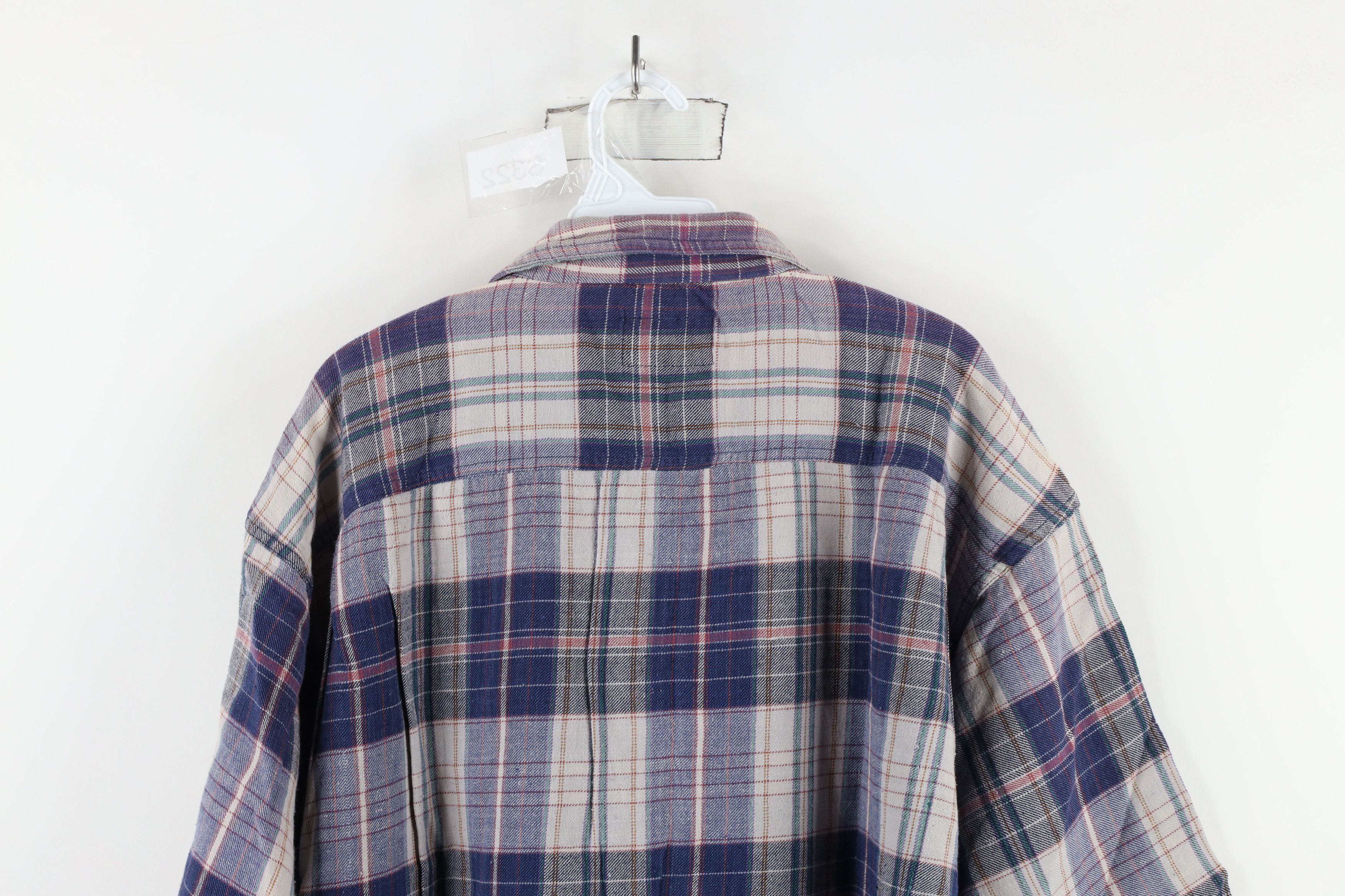 Vintage Vintage 90s Streetwear Collar Flannel Button Shirt Plaid Size US XL / EU 56 / 4 - 11 Thumbnail