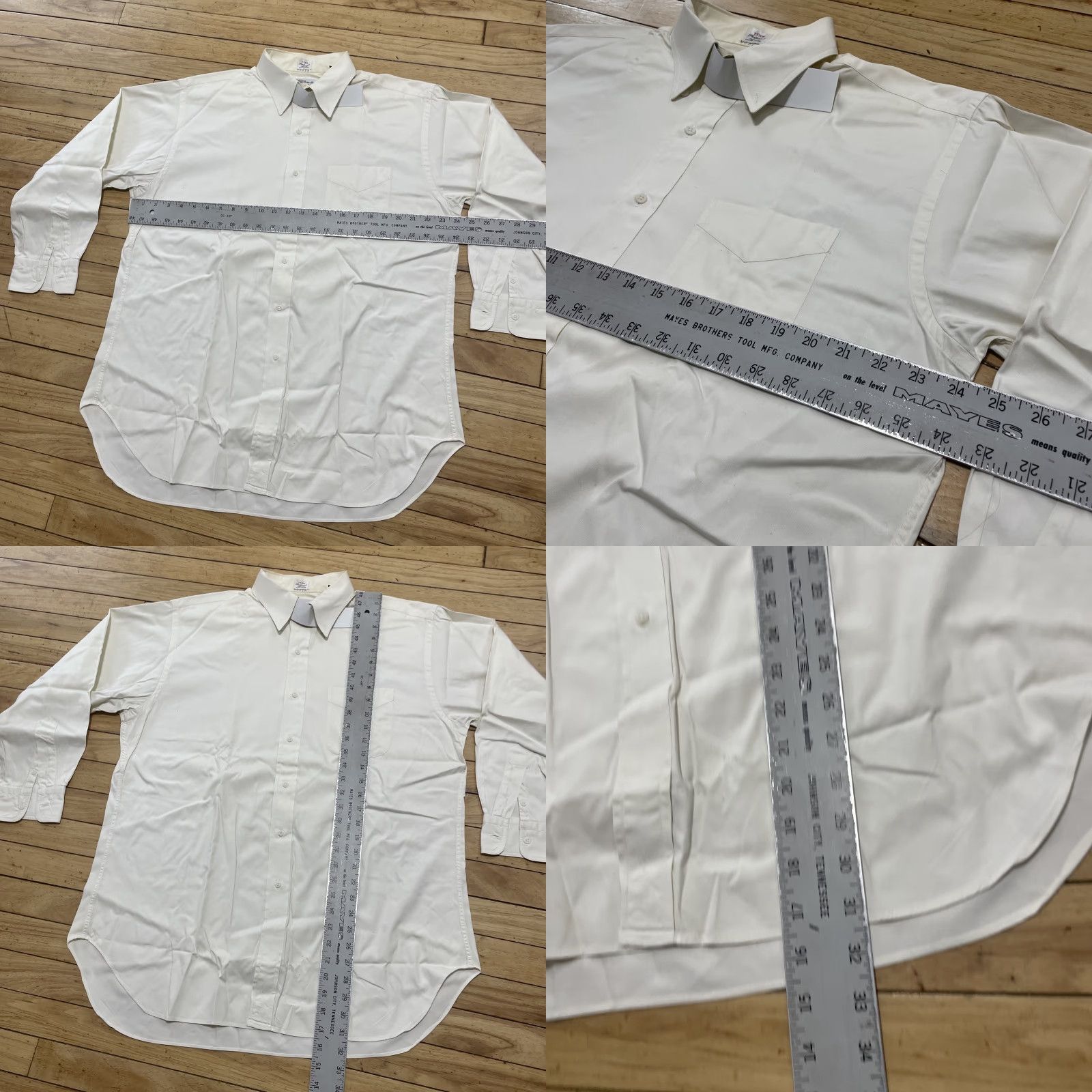 Vintage VINTAGE Hamer Reed Shirt 6 Button Long Sleeve Cotton Oxford Cream USA 1970s Men L Regular Size US L / EU 52-54 / 3 - 8 Thumbnail