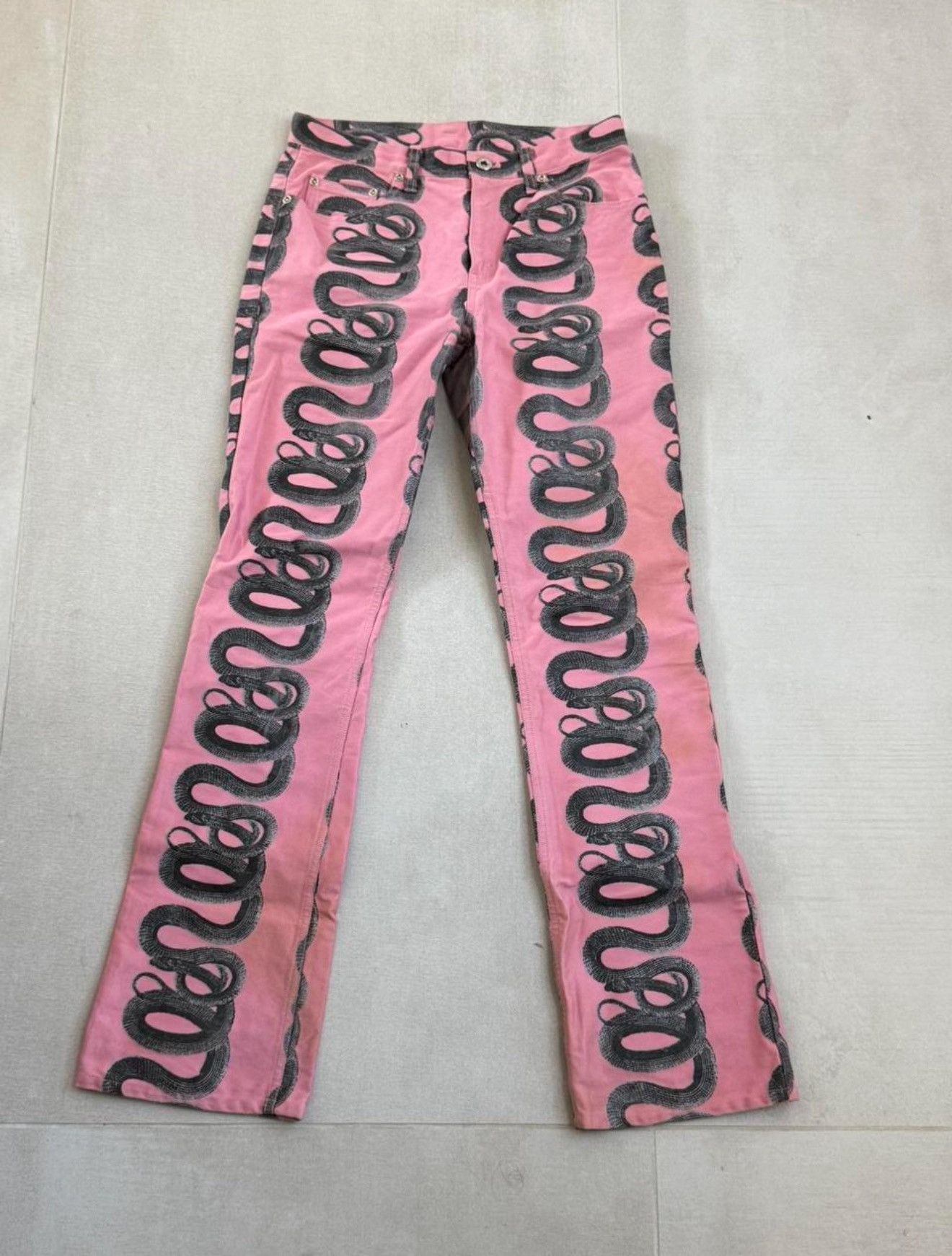 1990 Archive Hysteric Glamour Artisanal Snake Flared Jeans
