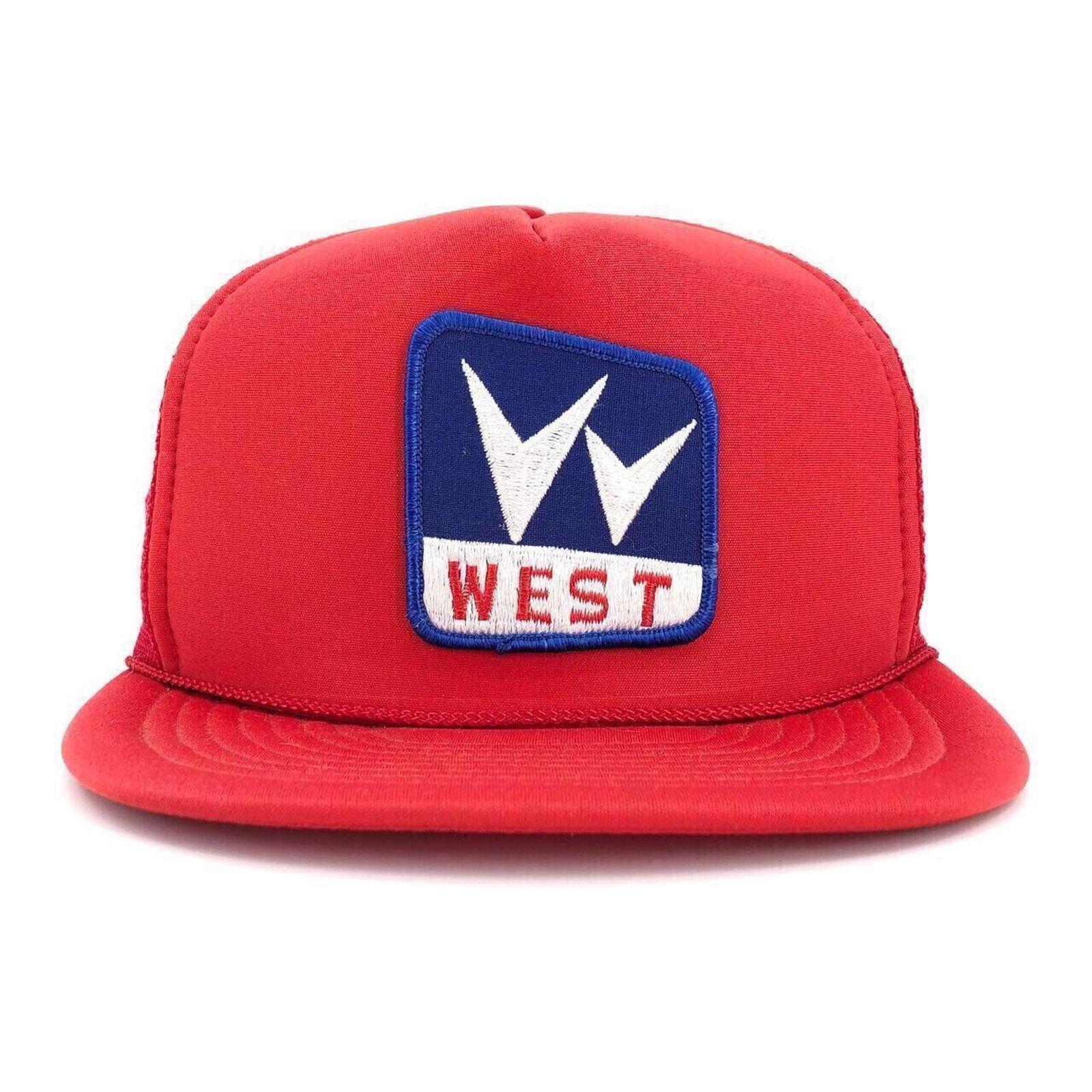 Nissan × Vintage 80s West Building Supply red trucker hat 1980s vintage Size ONE SIZE - 1 Thumbnail