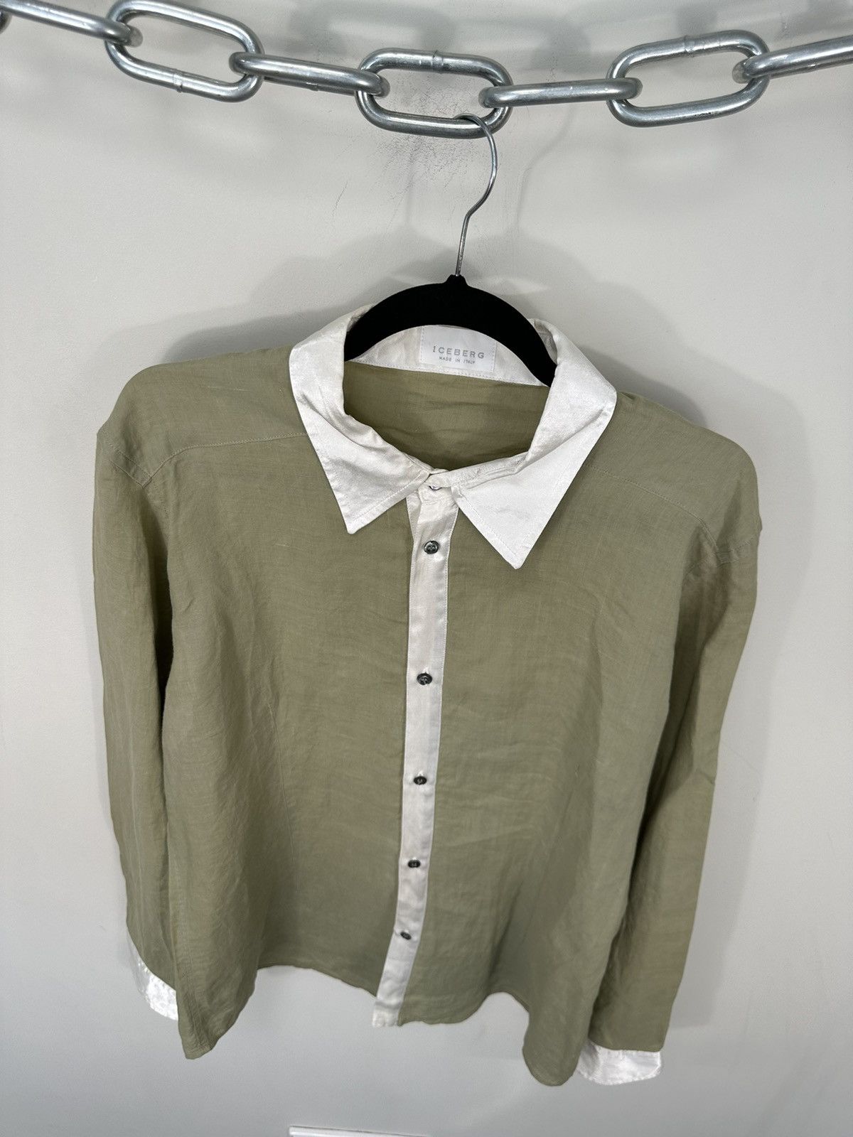 Iceberg × Vintage Vintage Iceberg Classic Luxury Button Up Shirt Size US XL / EU 56 / 4 - 3 Thumbnail