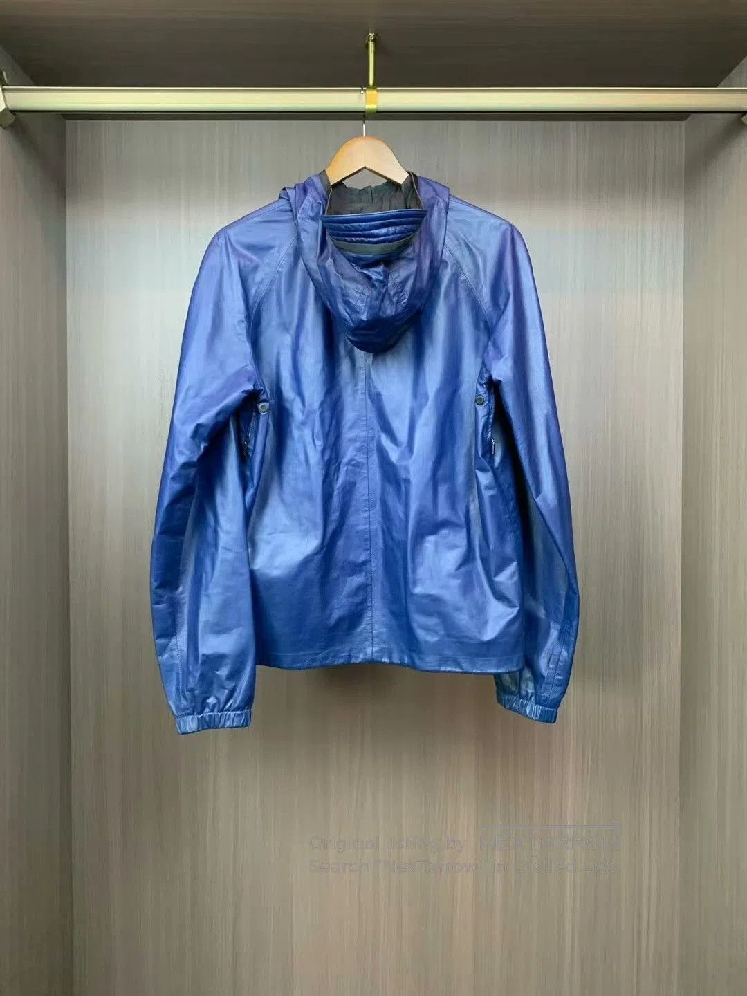 Gucci blue leather zip-up jacket by Gucci. Size US L / EU 52-54 / 3 - 2 Thumbnail