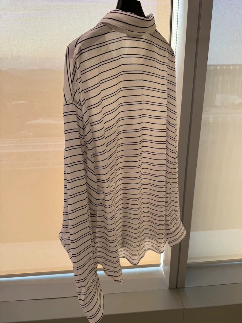 Balenciaga Balenciaga size 38 BB Wheat Spike Striped Silk Shirt Size US M / EU 48-50 / 2 - 4 Thumbnail