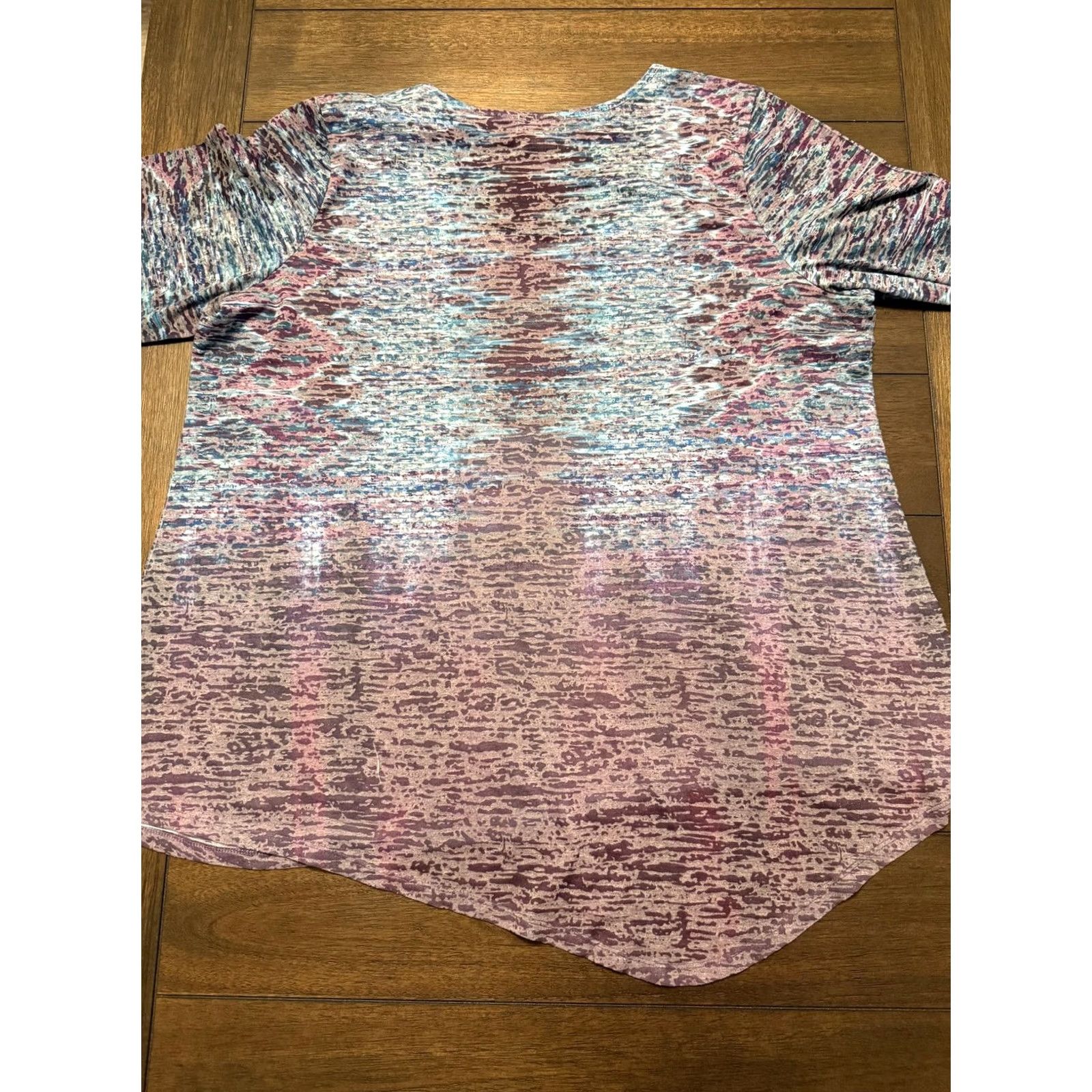Vintage VINTAGE OneWorld Shirt Womens 2XL Purple Blue Tunic Sharkbite Hem Rhinestone Scoop Neck Size XXL / US 16-18 / IT 52-54 - 5 Thumbnail