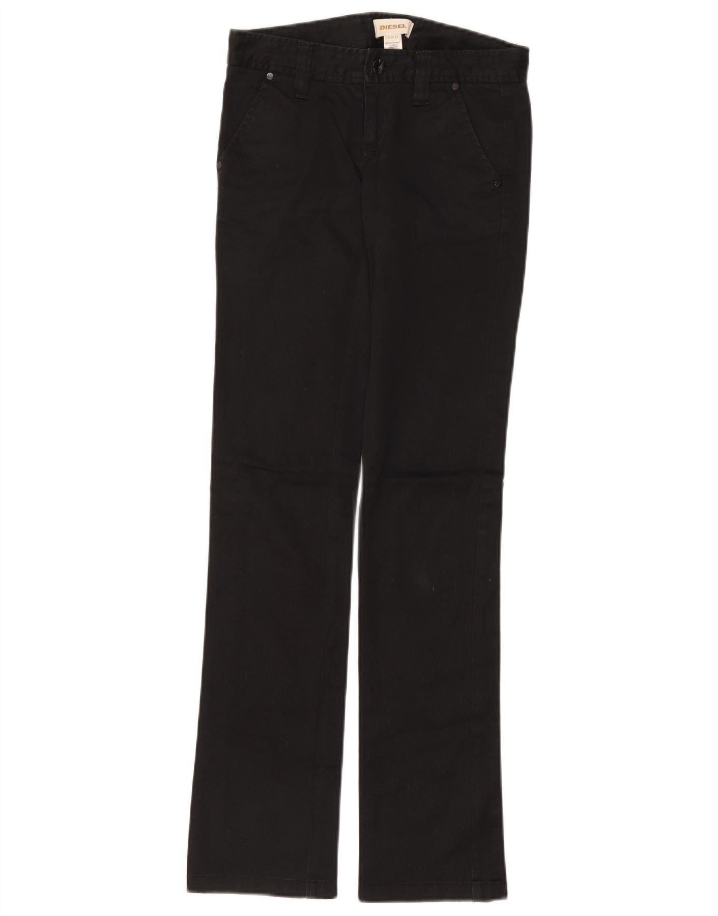 Diesel Womens Straight Chino Trousers W25 L32 Navy Blue Cotton Size 42" / US 20 - 1 Thumbnail