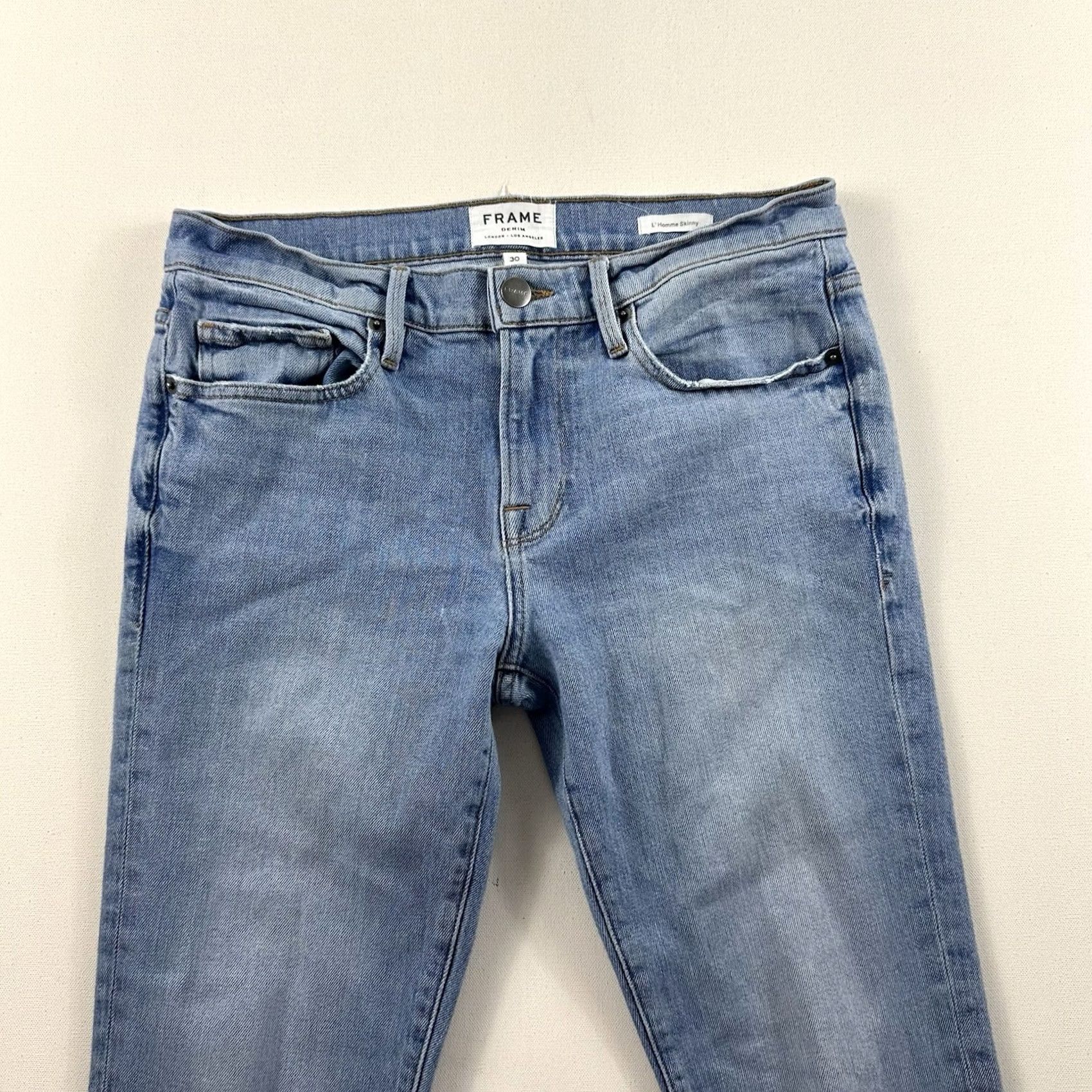 Frame FRAME L'Homme Slim-Fit Jeans Light Wash Adult Mens 30x31 Blue Jeans Slim 5-Pocket Denim Street City USA Mens Size US 30 / EU 46 - 3 Thumbnail