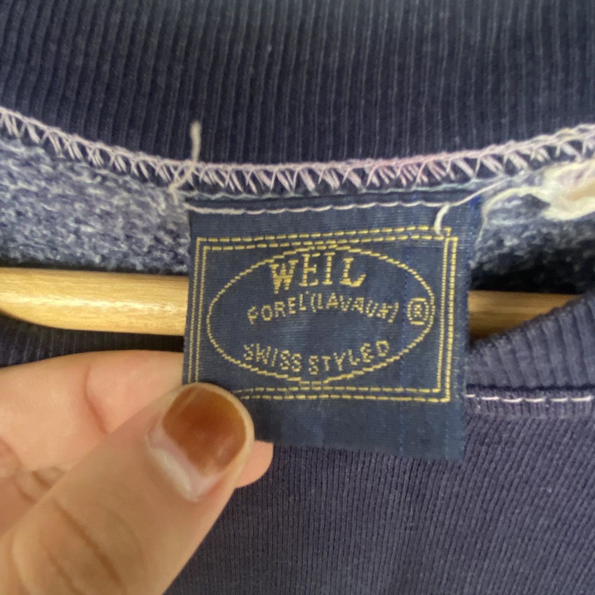 Other Vintage Swiss Style Printed Crewneck Sweatshirt Navy Blue Size US S / EU 44-46 / 1 - 6 Thumbnail