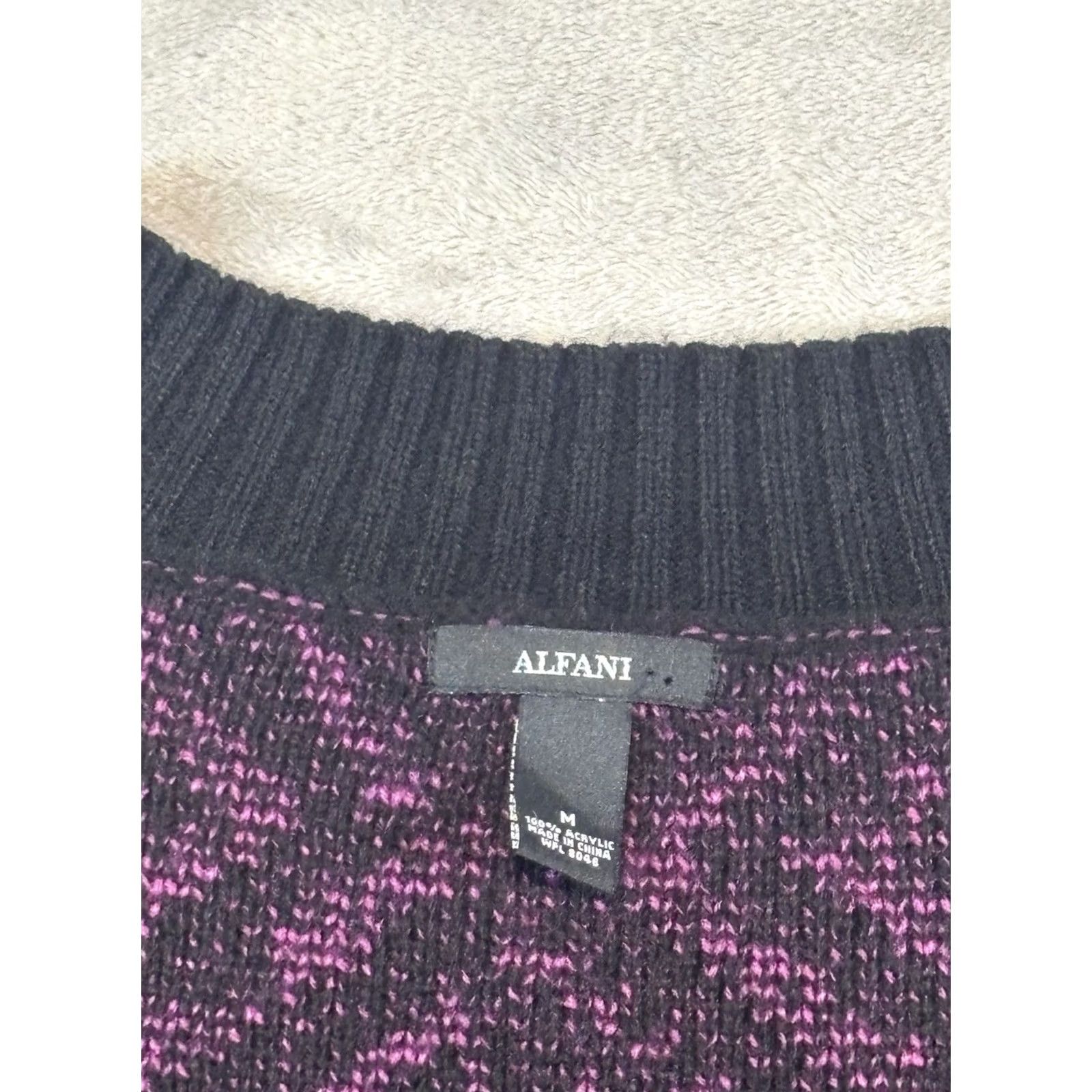 Alfani Alfani Women's Short Sleeve Pullover Knit Sweater Dark Purple Size Medium Size M / US 6-8 / IT 42-44 - 3 Thumbnail