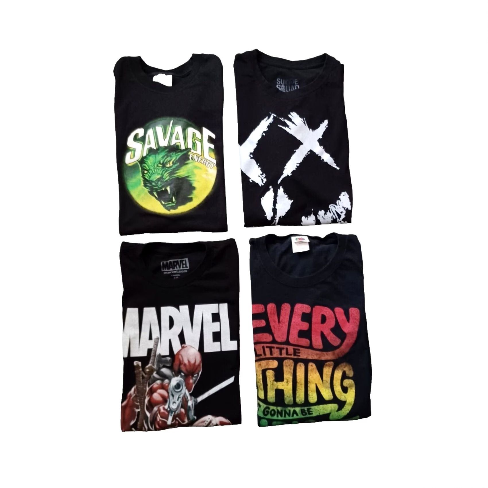 Fruit Of The Loom Suicide Squad Savage Marvel T Shirts Mens L Black Lot of 4 Mixed Short Sleeve Size US L / EU 52-54 / 3 - 2 Thumbnail