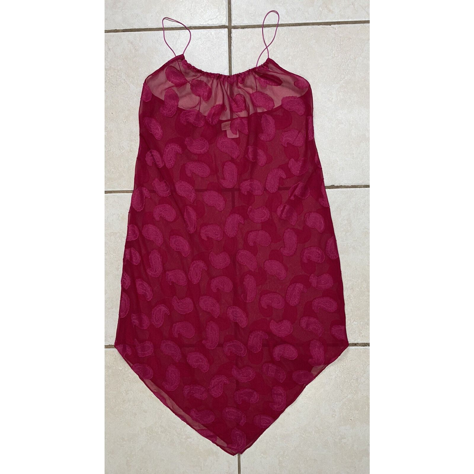 Other VTG Inner Most Pink Paisley Sheer Midi Dress Size 34" / US 12 / IT 48 - 1 Thumbnail
