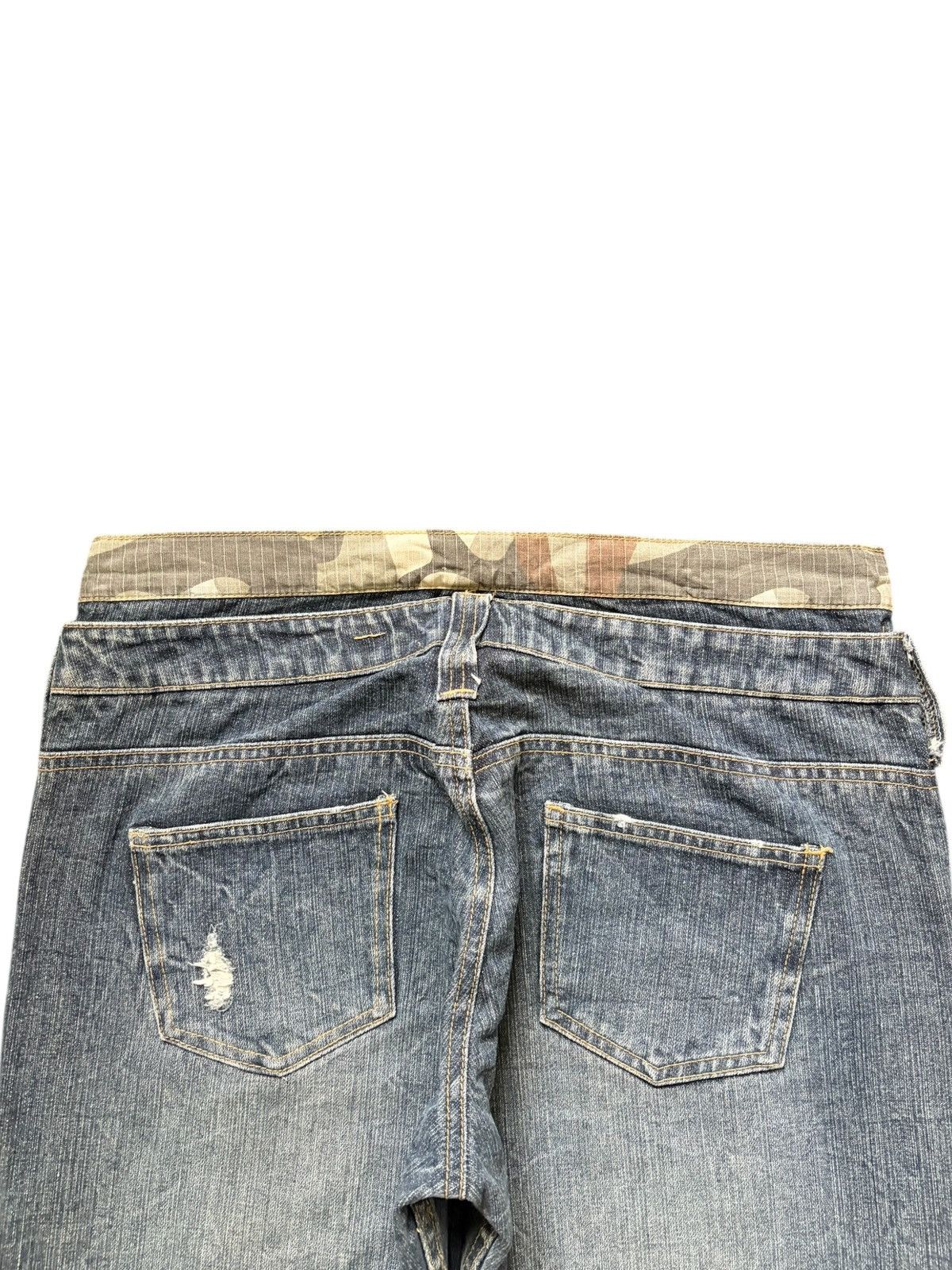 Fubu Vintage Japanese Brand Double Waist Distress Baggy Jeans Size 32" / US 10 / IT 46 - 4 Thumbnail