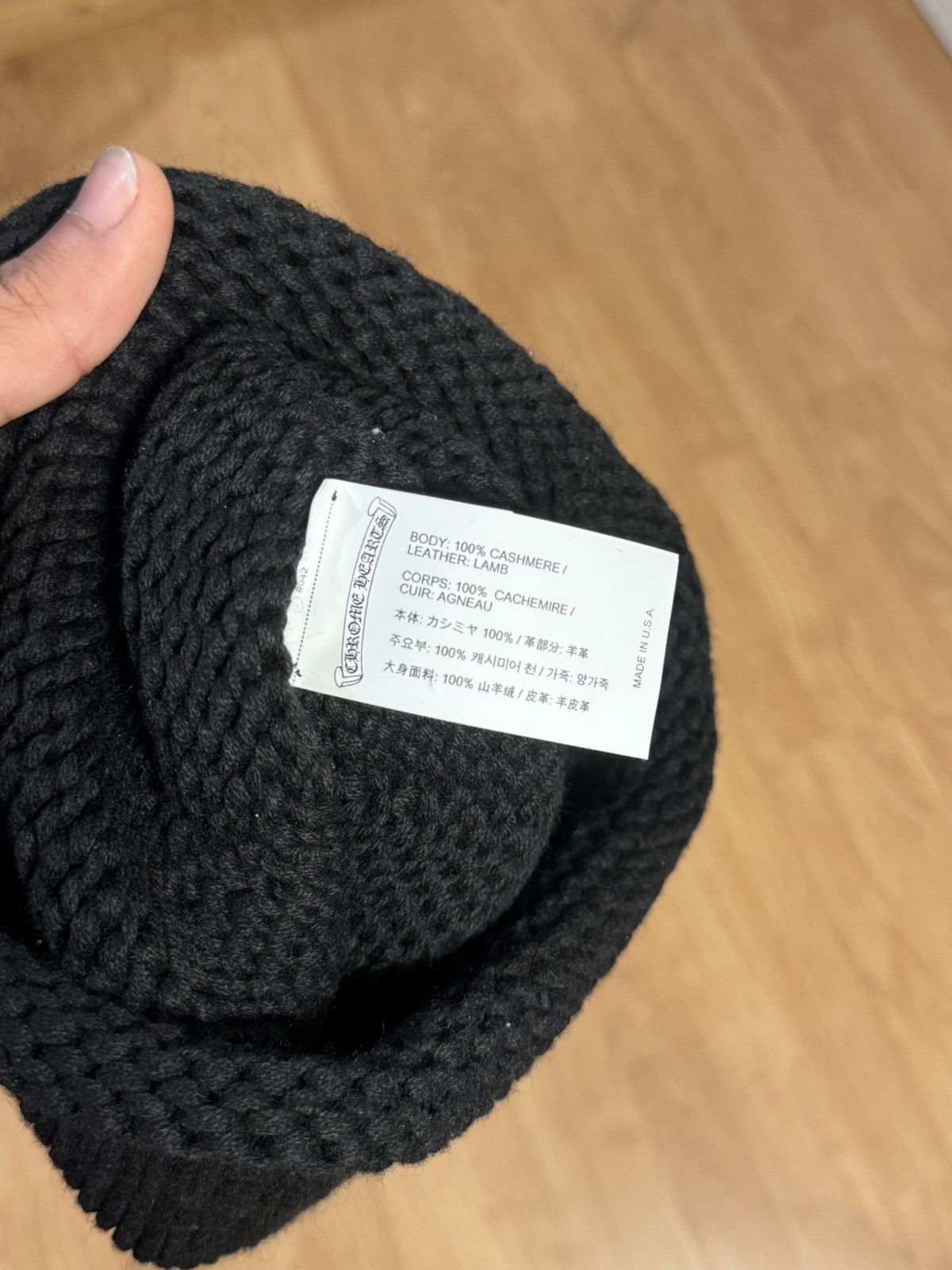 Chrome Hearts Chrome Hearts Black Cashmere Black Cross Patch Beanie Size ONE SIZE - 7 Thumbnail