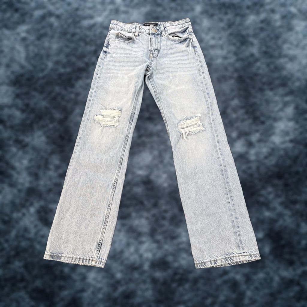 Vintage Aéropostale Jeans Baggy Low Rise Womens 00 Light Wash Denim Pants 90s Vintage No (Blue) Size 24" / US 00 / IT 34 - 1 Thumbnail
