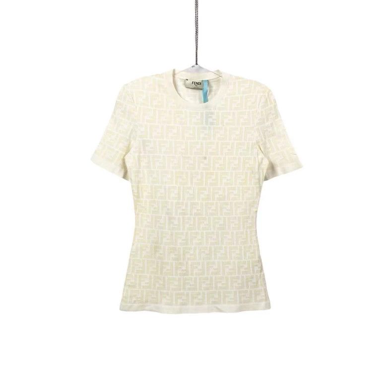 Fendi Fendi White full-printed old-fashioned short sleeves Size US XS / EU 42 / 0 - 1 Thumbnail