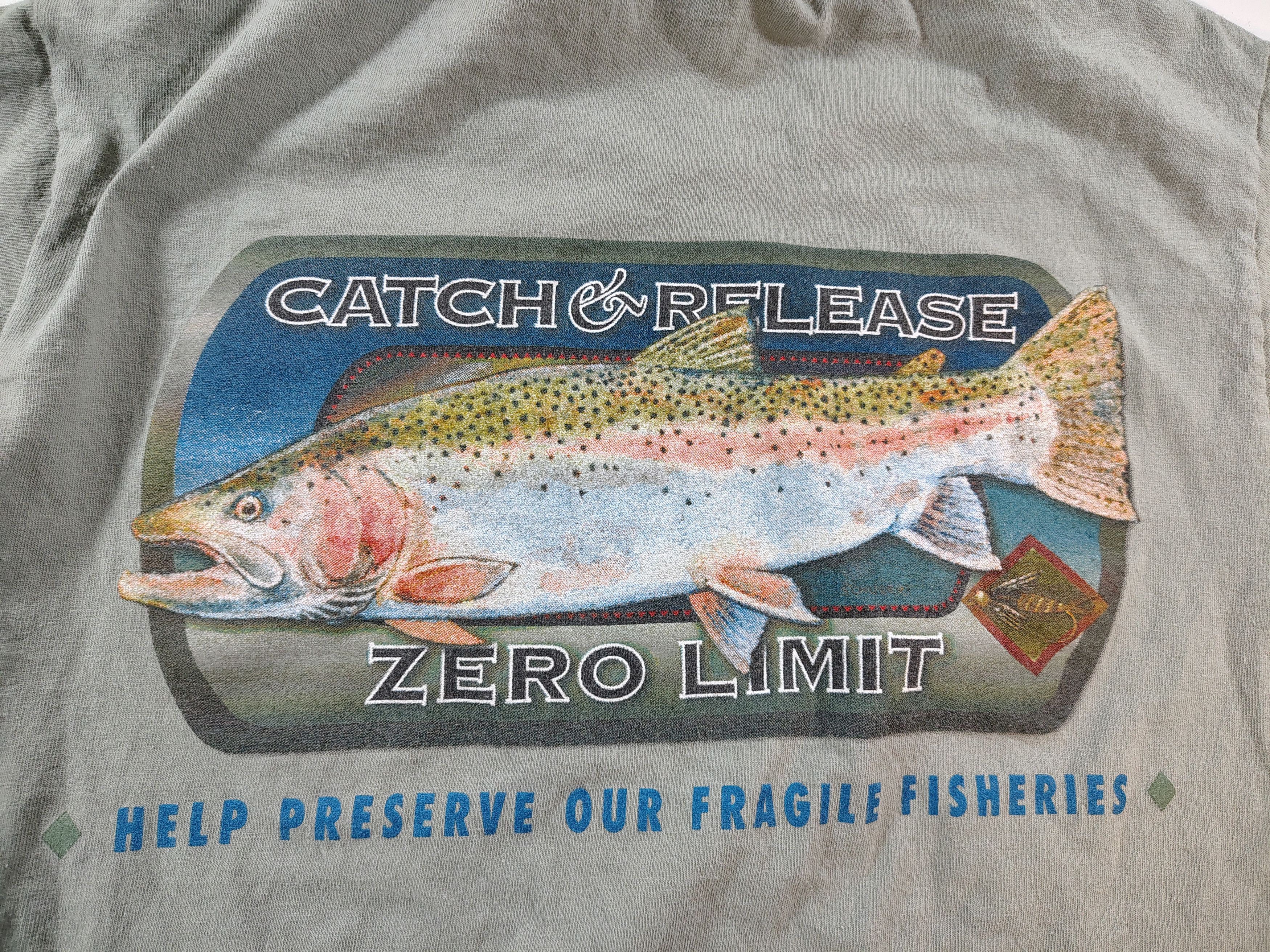 Hanes Men's Catch & Release Zero Limit Fishing Graphic T-Shirt Size US S / EU 44-46 / 1 - 3 Thumbnail