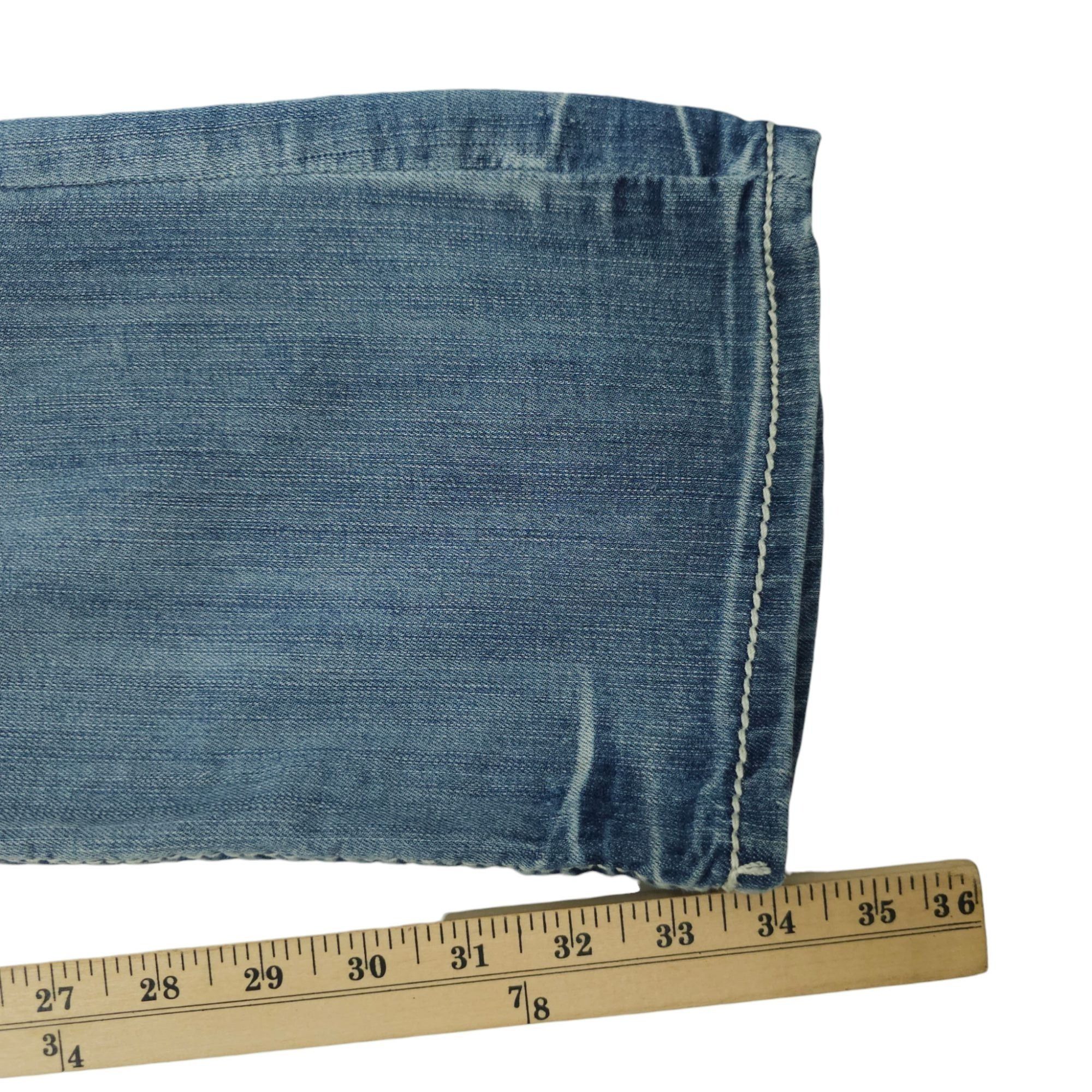 BKE BKE Carter Straight Leg Jeans Size 29XL Distressed Whiskered Size US 29 - 16 Thumbnail