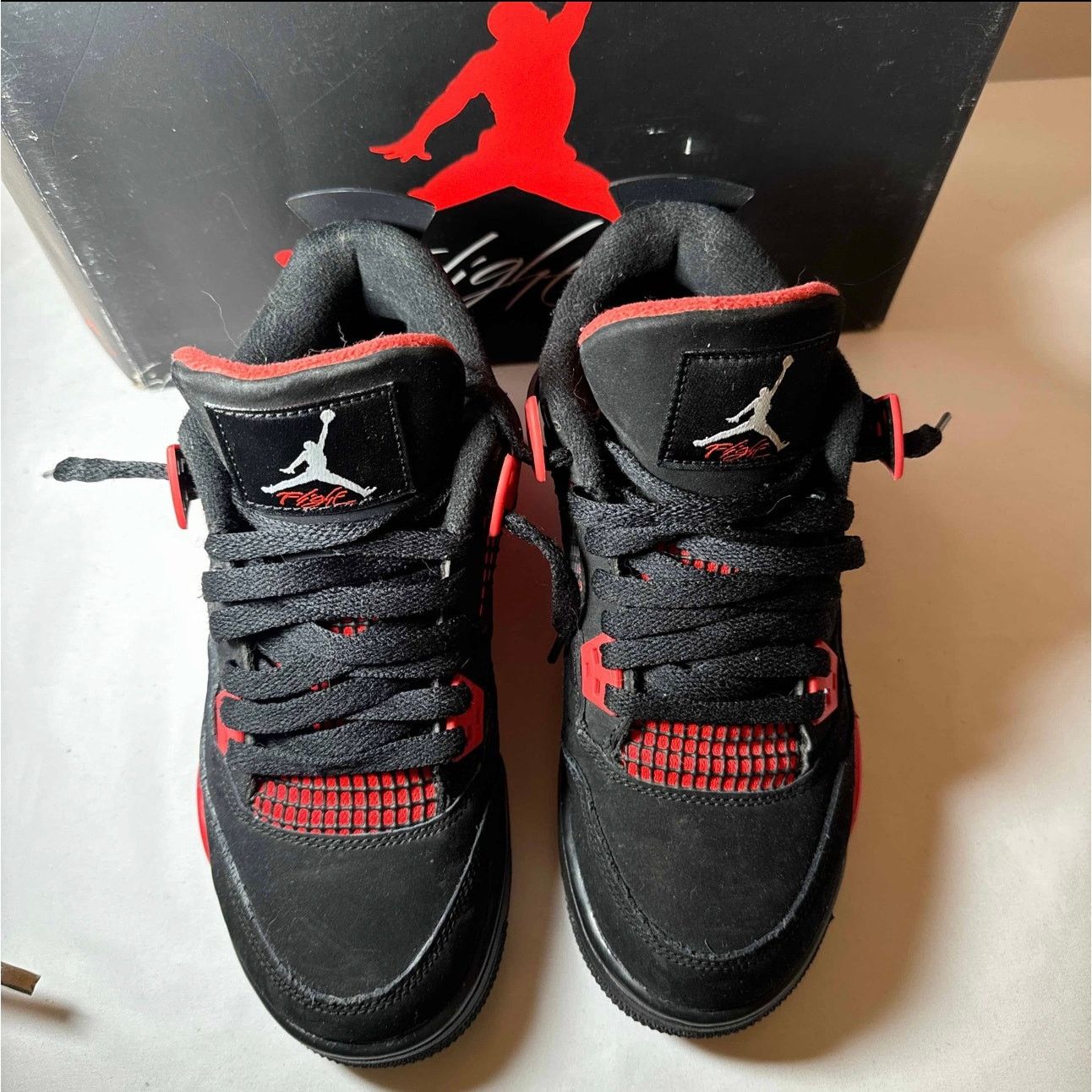 Jordan Brand × Nike Size 6 - Nike Air Jordan 4 Retro GS Red Thunder Men's Shoes Size US 6 / EU 39 - 4 Thumbnail