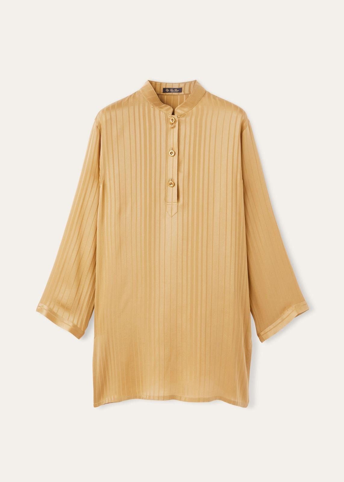 Loro Piana o1srvl11e0725 FAN8400 Amna Silk Shirt in Yellow Size M / US 6-8 / IT 42-44 - 1 Thumbnail