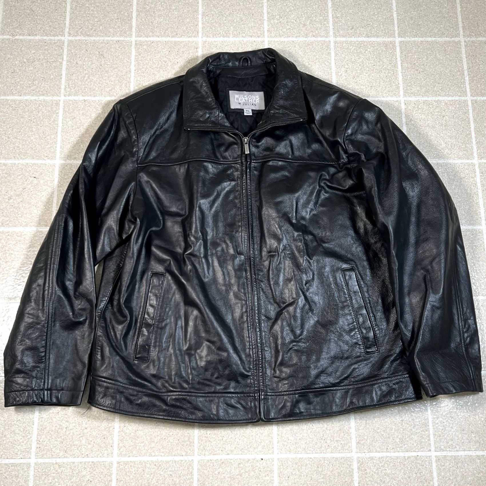 Vintage VINTAGE M Julian Wilsons Leather Jacket Mens XL Black Thinsulate Lined Coat Full Zip Y2K Size US XL / EU 56 / 4 - 2 Thumbnail