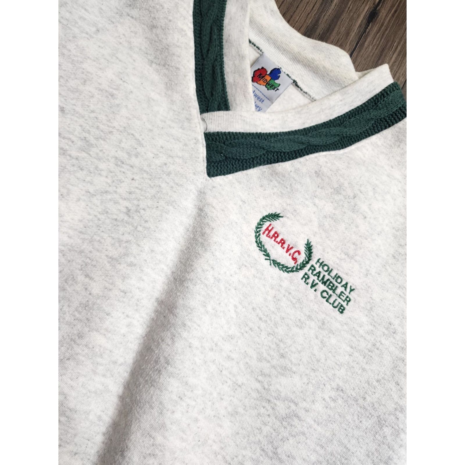 Vintage VINTAGE Midwest Embroidery Holiday Rambler RV Club Sweatshirt Mens M Gray Pullover Distressed Sweater Men Size US M / EU 48-50 / 2 - 2 Thumbnail