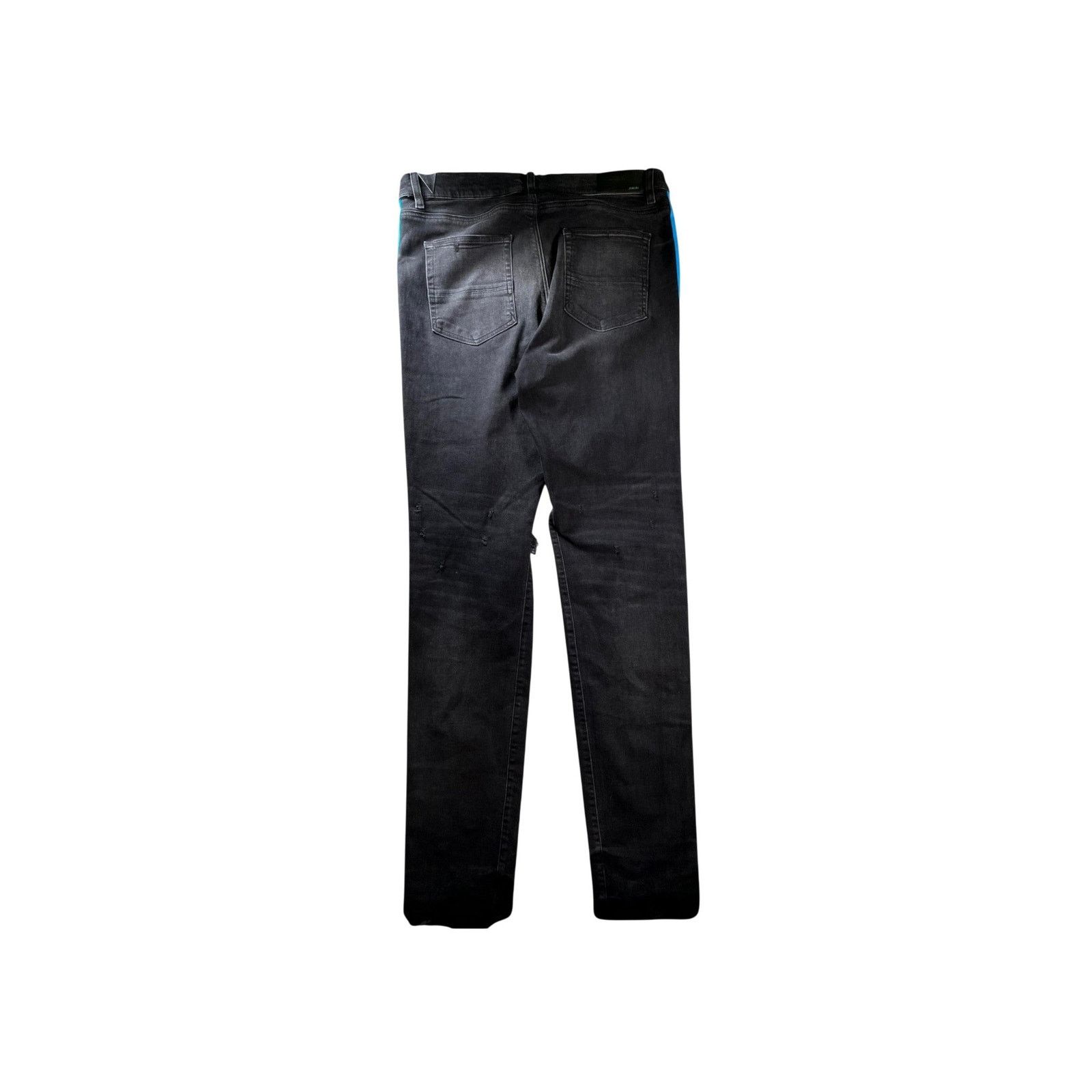 Amiri Amiri Track Stripe Black & Blue Jeans Size US 38 / EU 54 - 2 Thumbnail