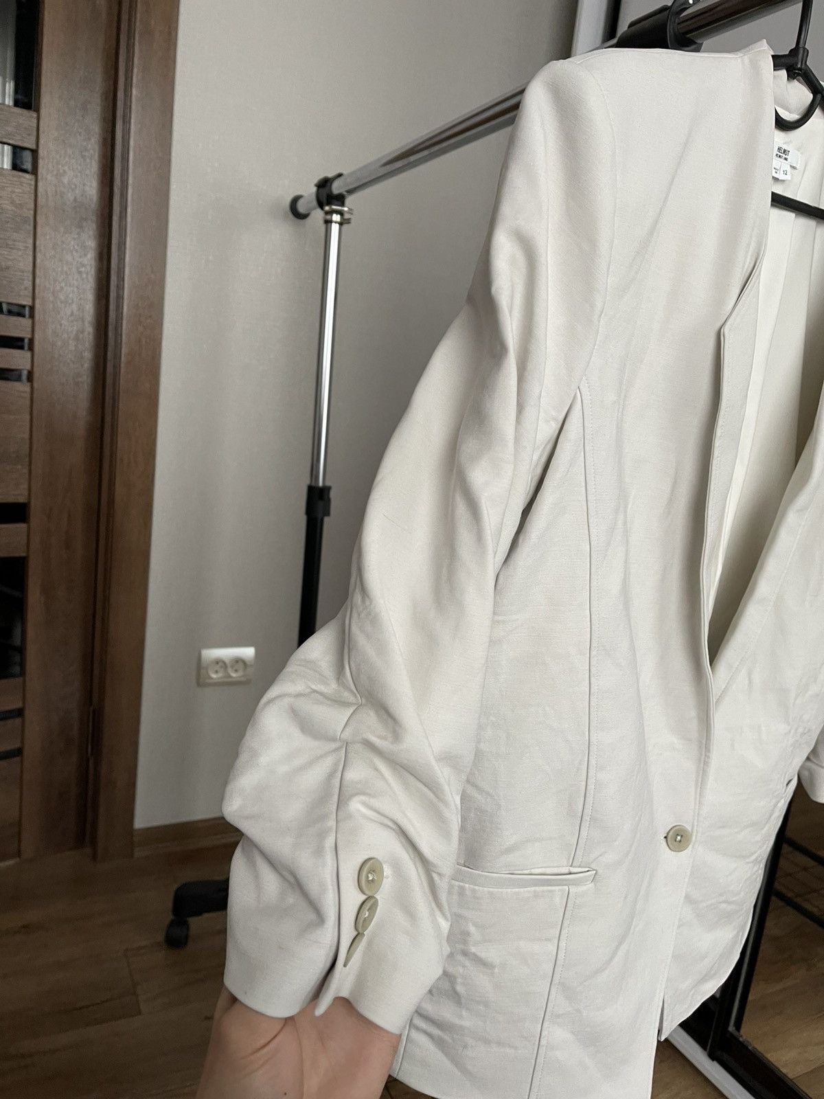 Helmut Lang Helmut Lang Ivory Women Coat Blazer USA Size XL / US 12-14 / IT 48-50 - 6 Thumbnail