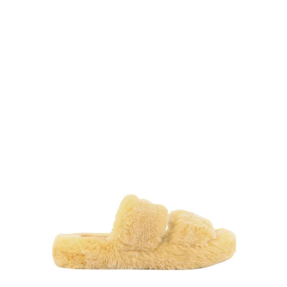 Celine CELINE Triomphe Shearling Beige Sandals New & Authentic (Wom Size US 8 / IT 38 - 1 Thumbnail
