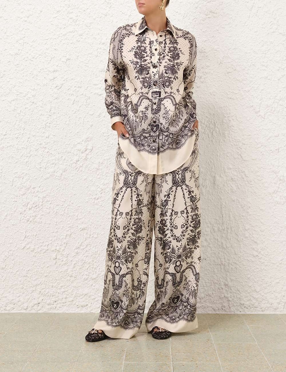 Zimmermann oc11z1025 Crush Draw Waist Pant in Multicolor Size 28" / US 6 / IT 42 - 2 Thumbnail
