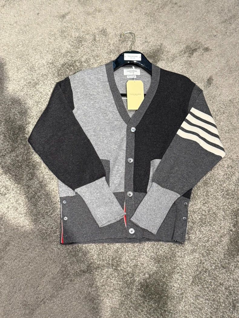 Thom Browne Thom Browne size4 Gray patchwork cardigan Size US XL / EU 56 / 4 - 3 Thumbnail