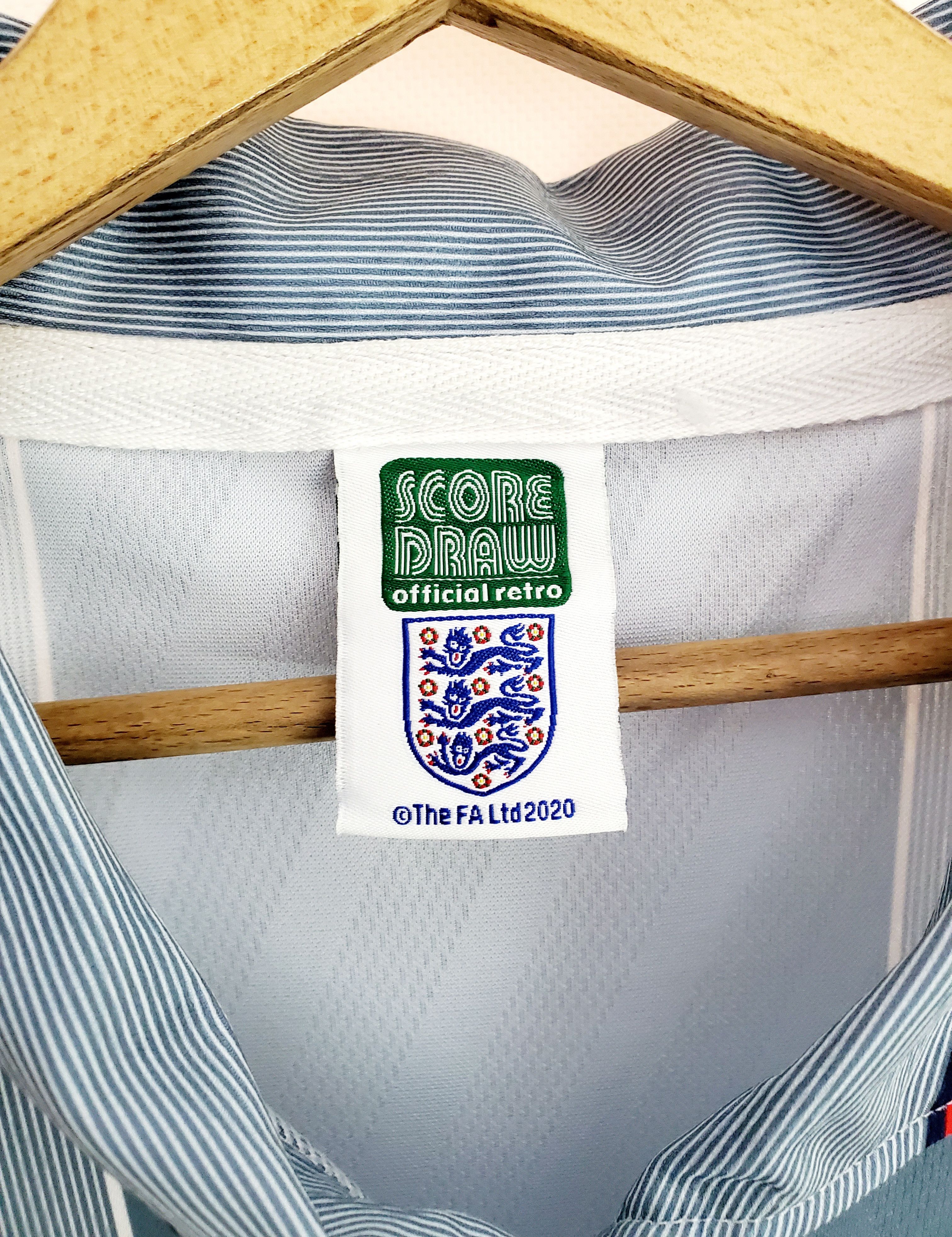 Vintage England Away shirt 1995 1996 Remake Score Draw retro Xl Size US XL / EU 56 / 4 - 3 Thumbnail