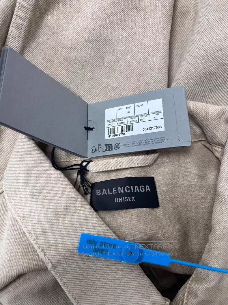 Balenciaga Balenciaga Single Button Long Sleeve Collar Denim Jacket Size US XL / EU 56 / 4 - 5 Thumbnail