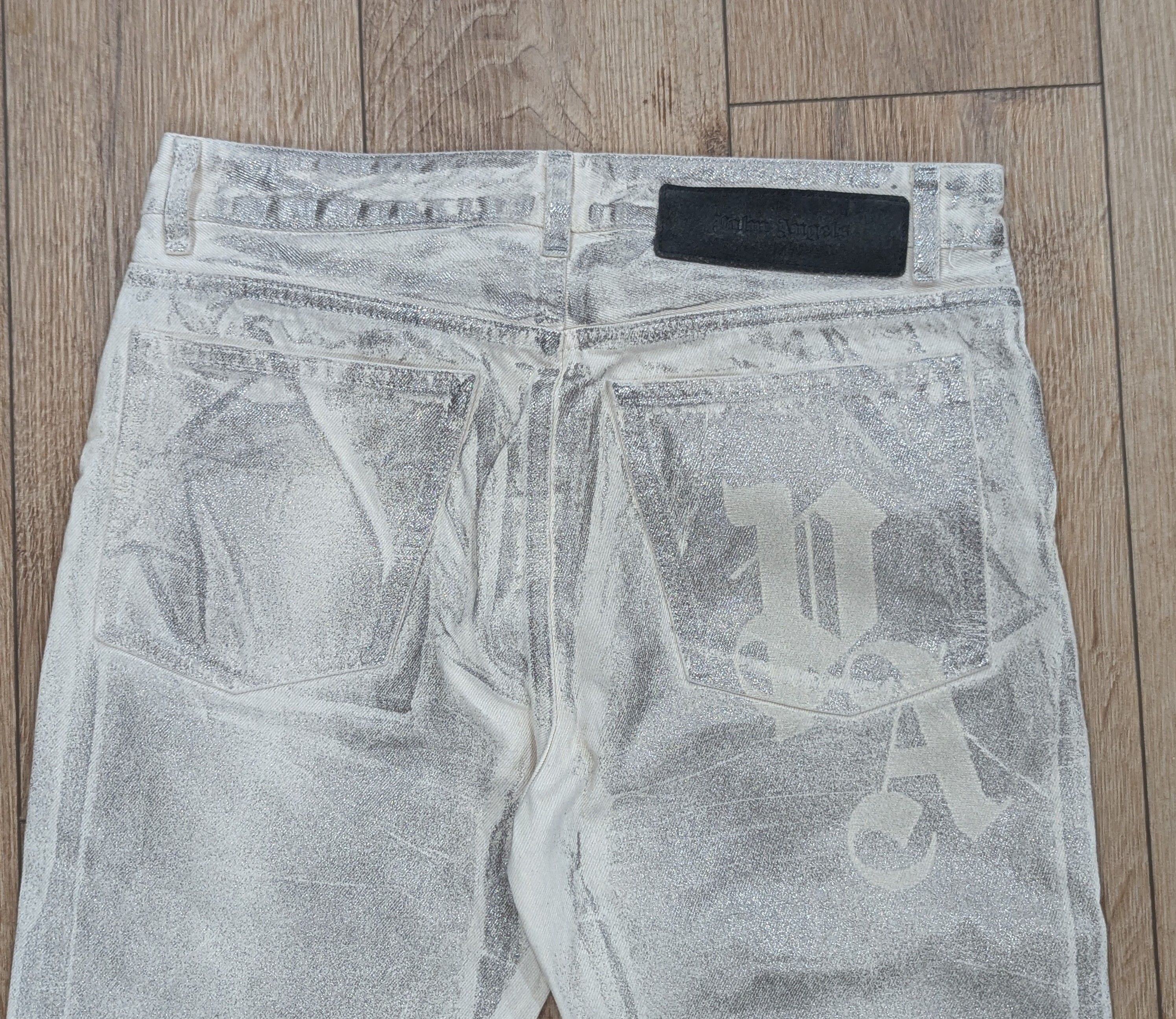 Palm Angels Palms Angels Metallic Washed 5-Pocket Jeans Off-White 31 Size US 31 - 5 Thumbnail