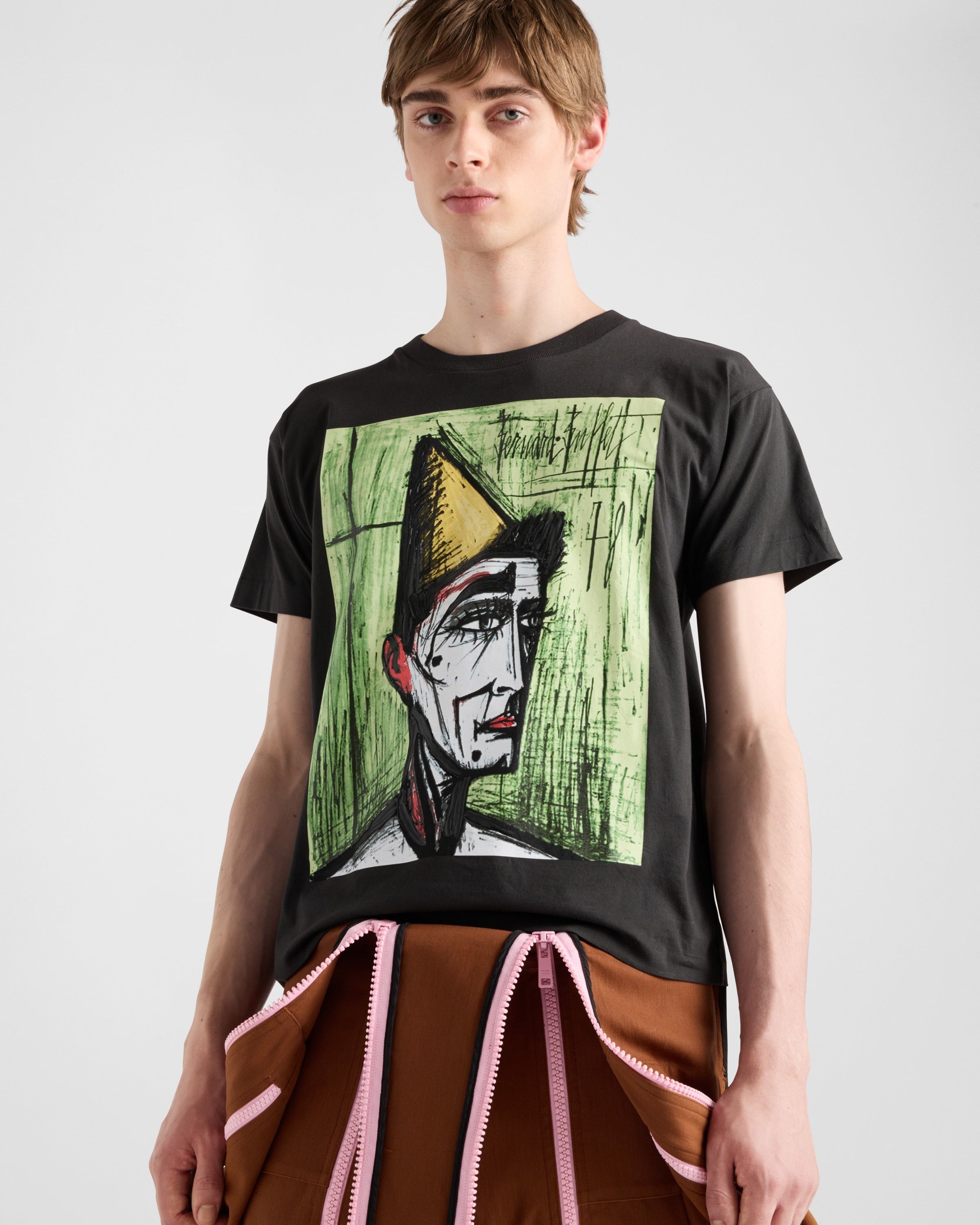 Prada o1bcso1str1025 Print Jersey T-Shirt in Black Size US S / EU 44-46 / 1 - 3 Thumbnail
